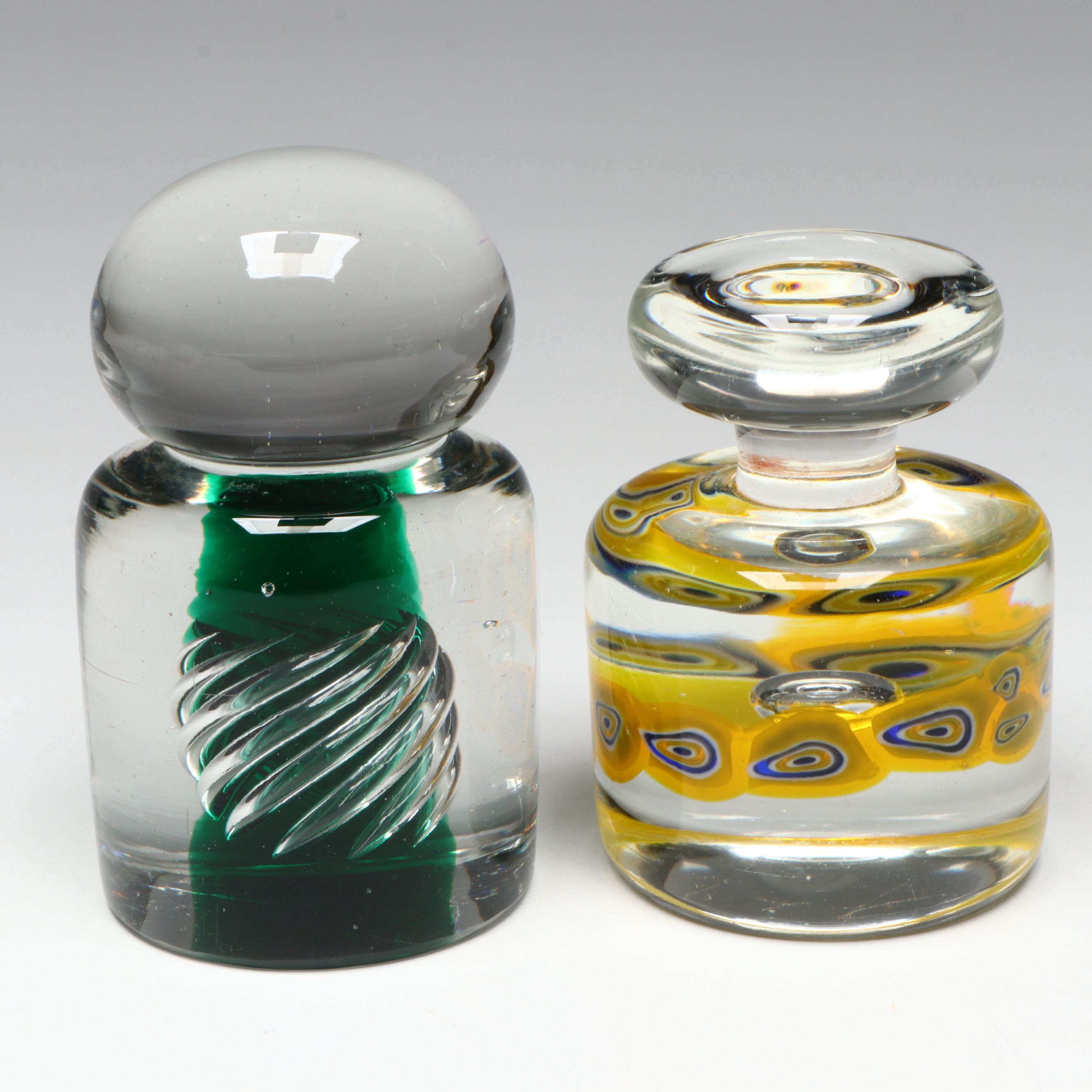 František Vízner Sphere and Flygsfors "Coquille" Swung Vase with More Art Glass