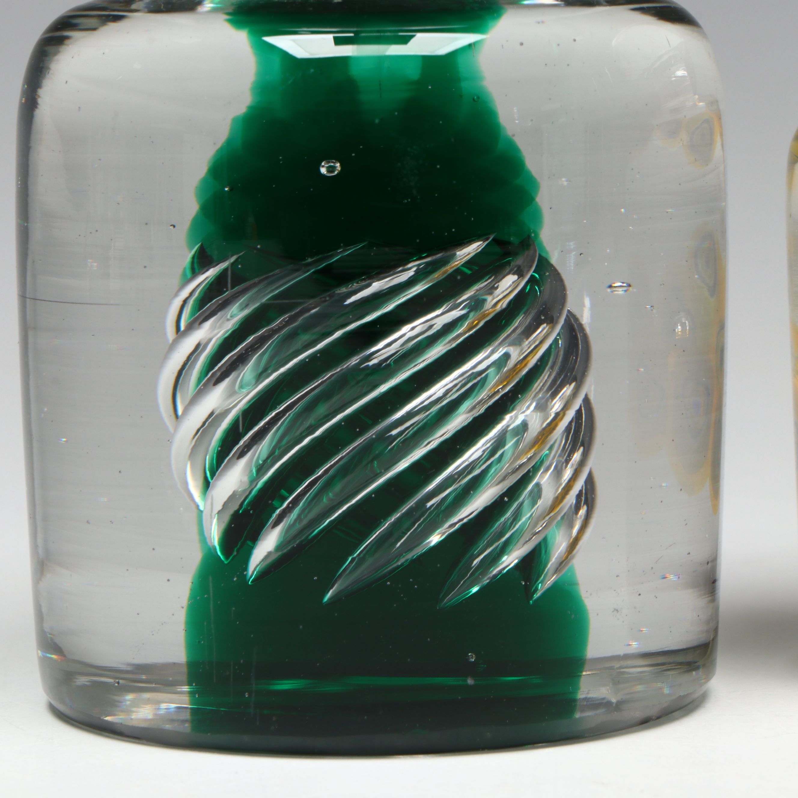 František Vízner Sphere and Flygsfors "Coquille" Swung Vase with More Art Glass