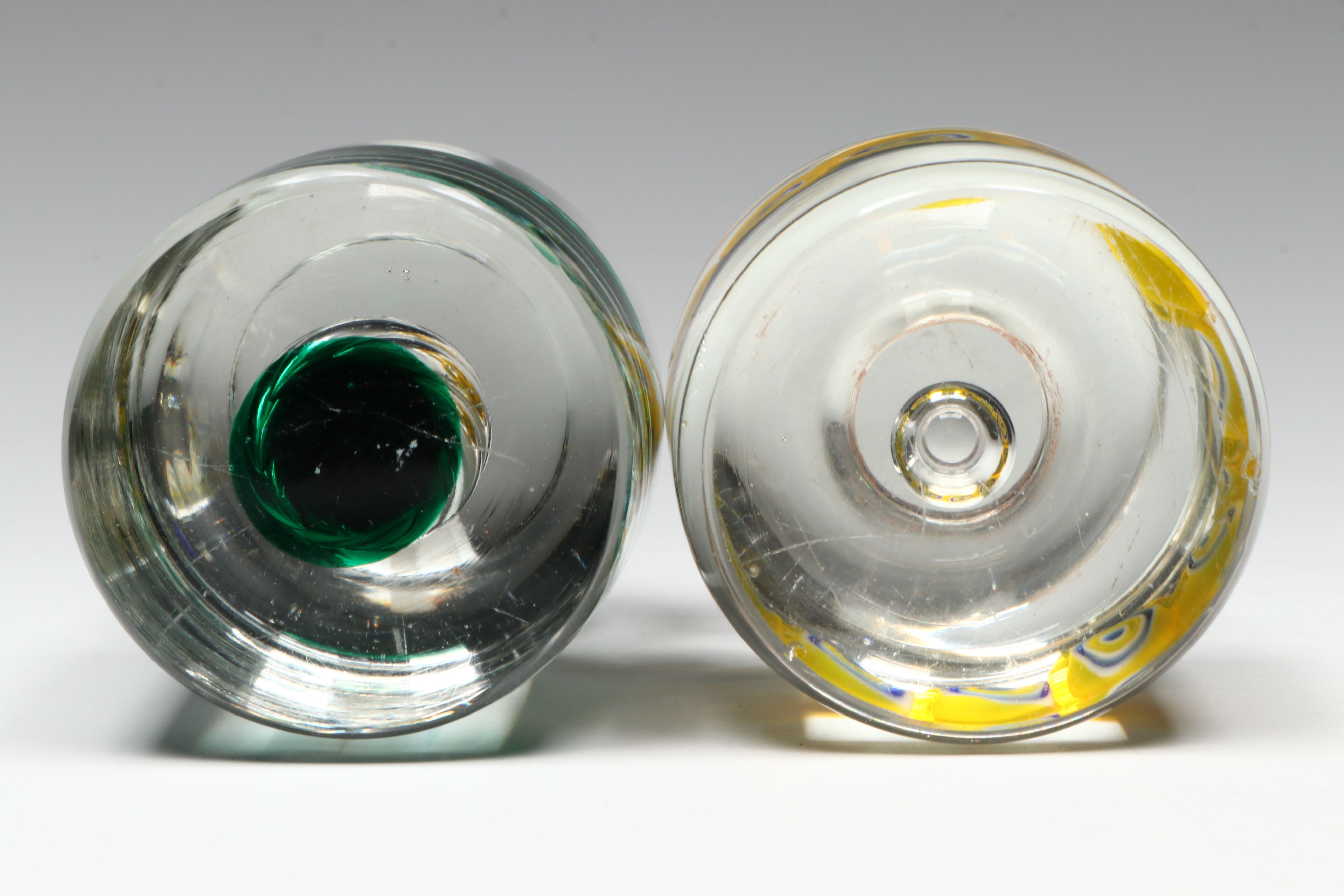 František Vízner Sphere and Flygsfors "Coquille" Swung Vase with More Art Glass