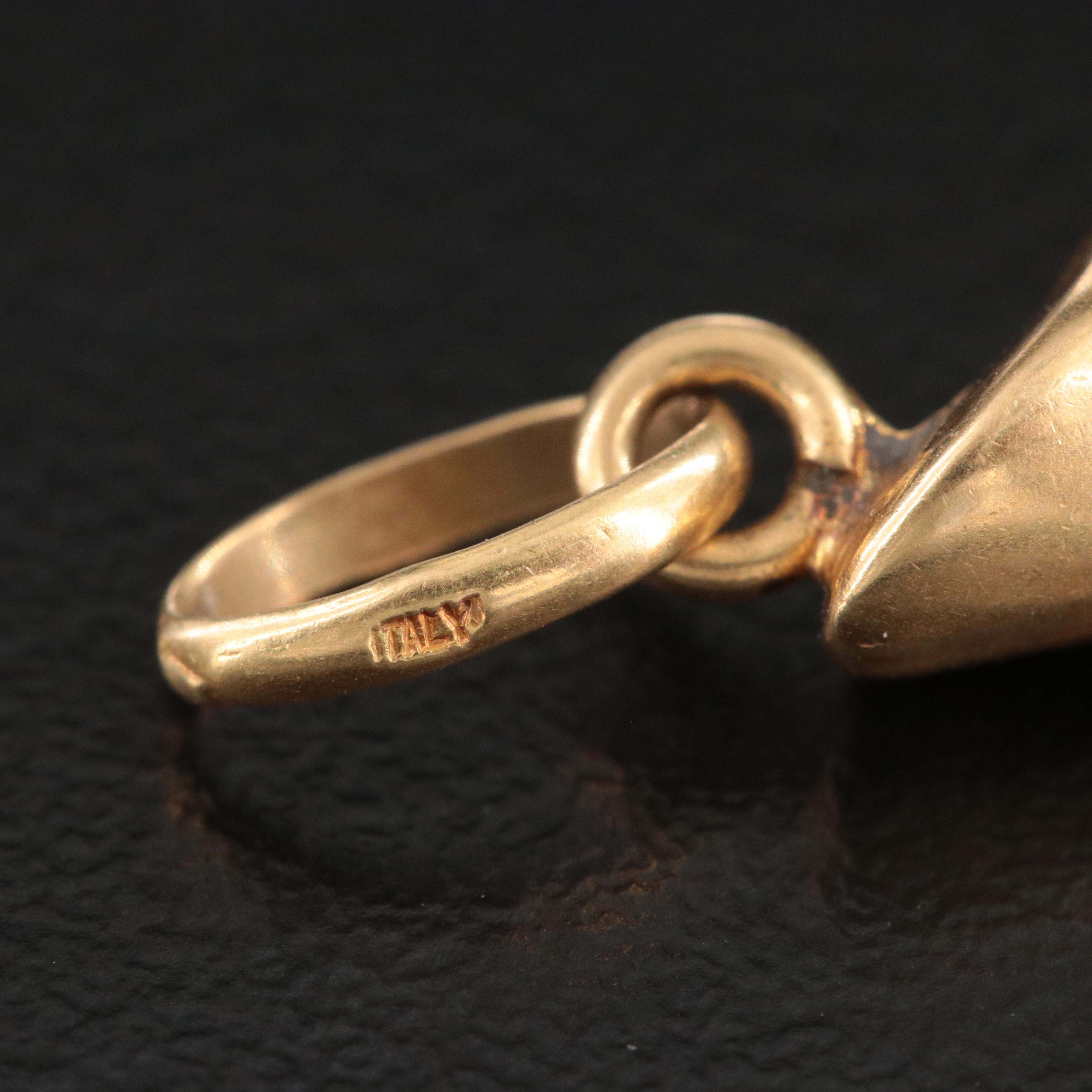 Italian 18K Le Corna "Sign of the Horns" Charm Pendant