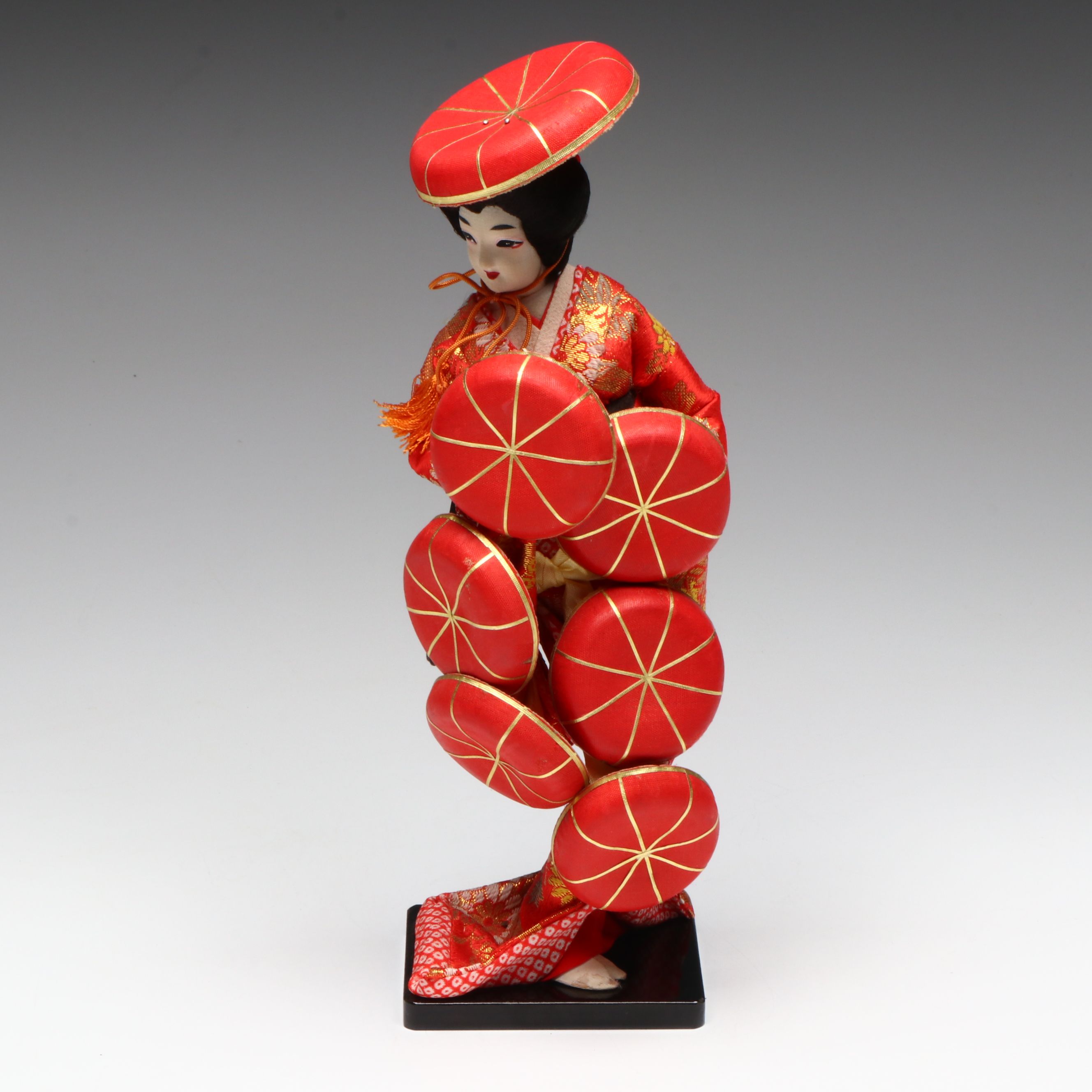 Japanese "Ningyō" Traditional Hat Dancing Doll, Showa Period