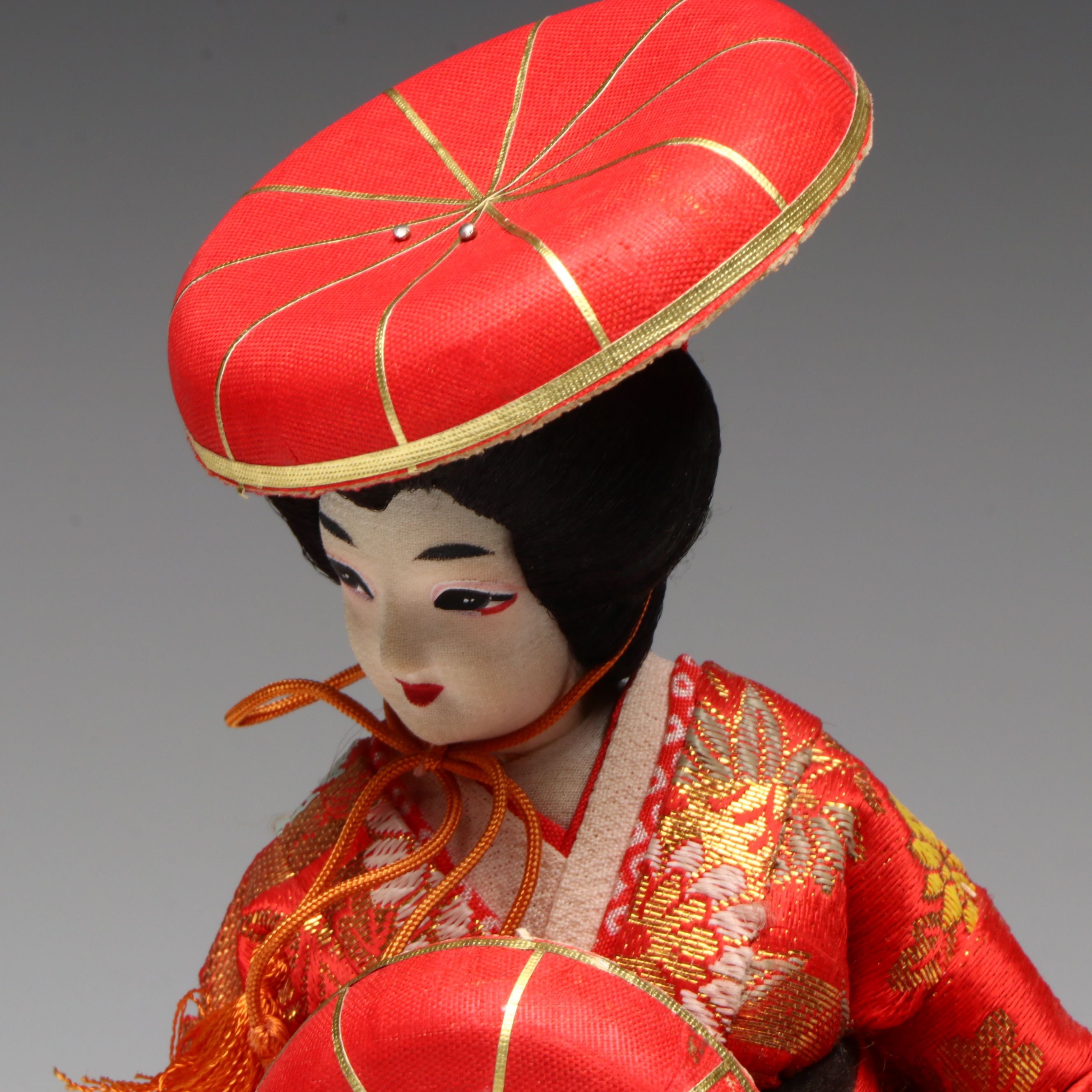 Japanese "Ningyō" Traditional Hat Dancing Doll, Showa Period