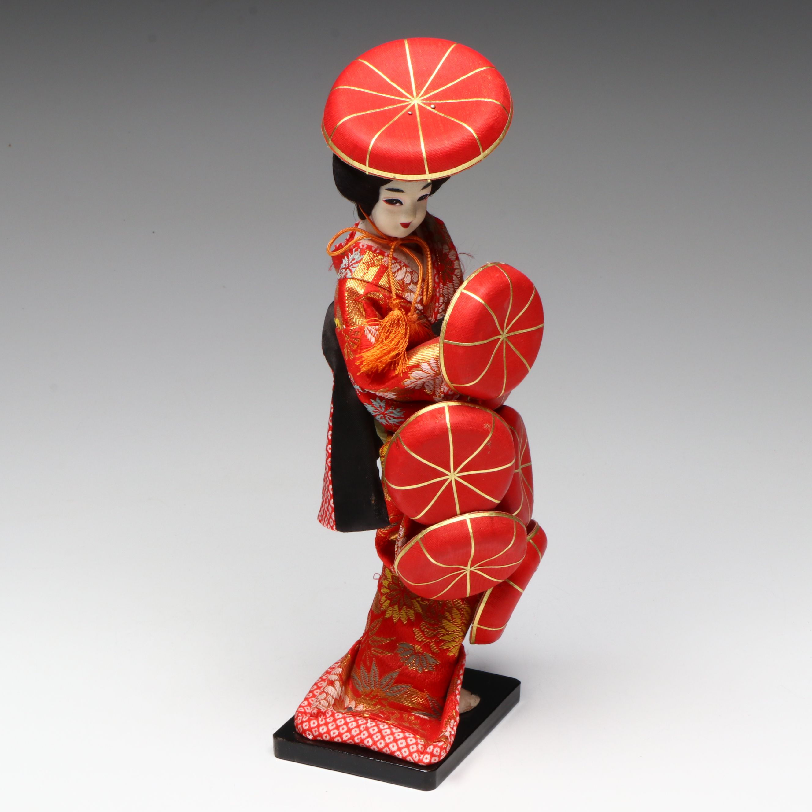 Japanese "Ningyō" Traditional Hat Dancing Doll, Showa Period