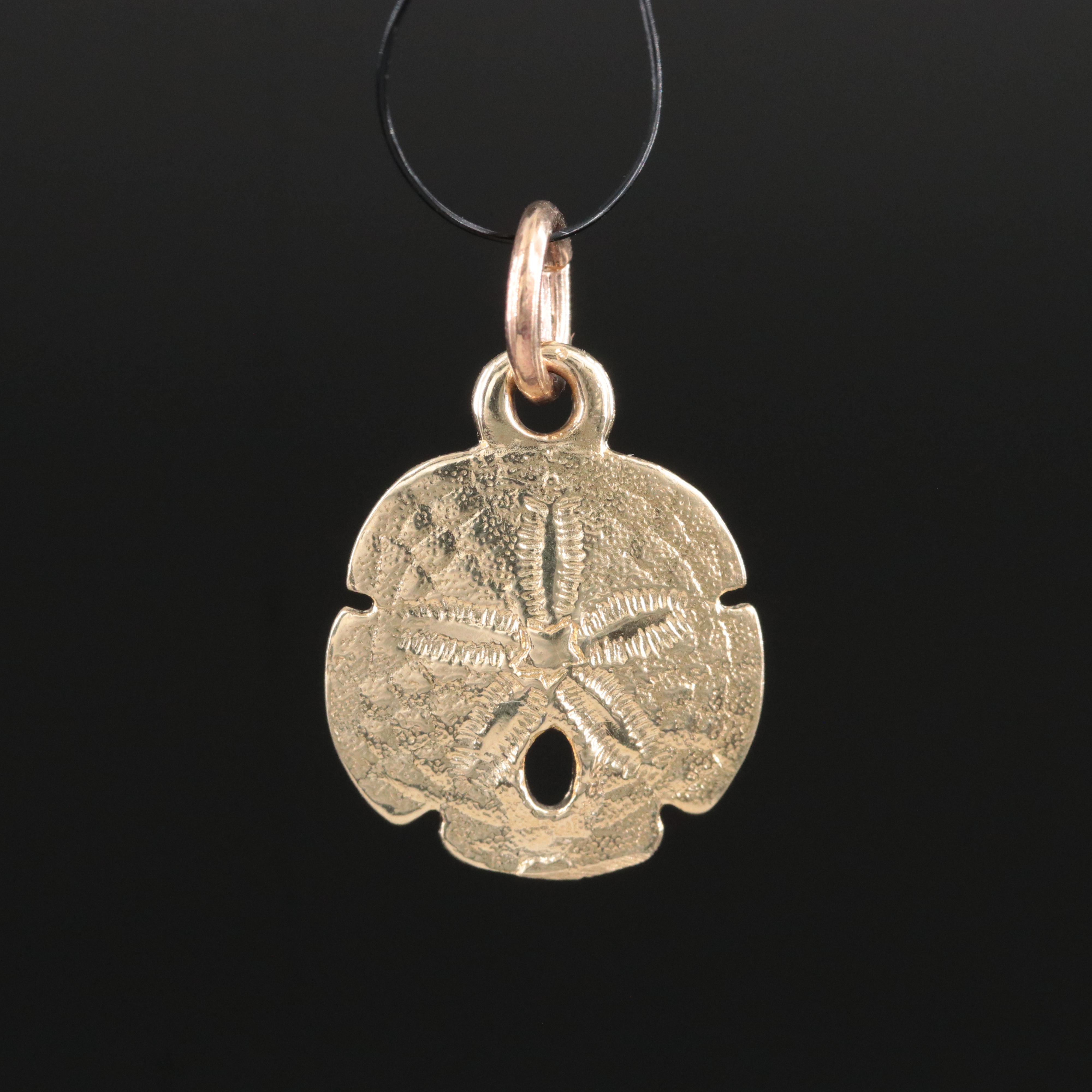 14K Sand Dollar Charm Pendant
