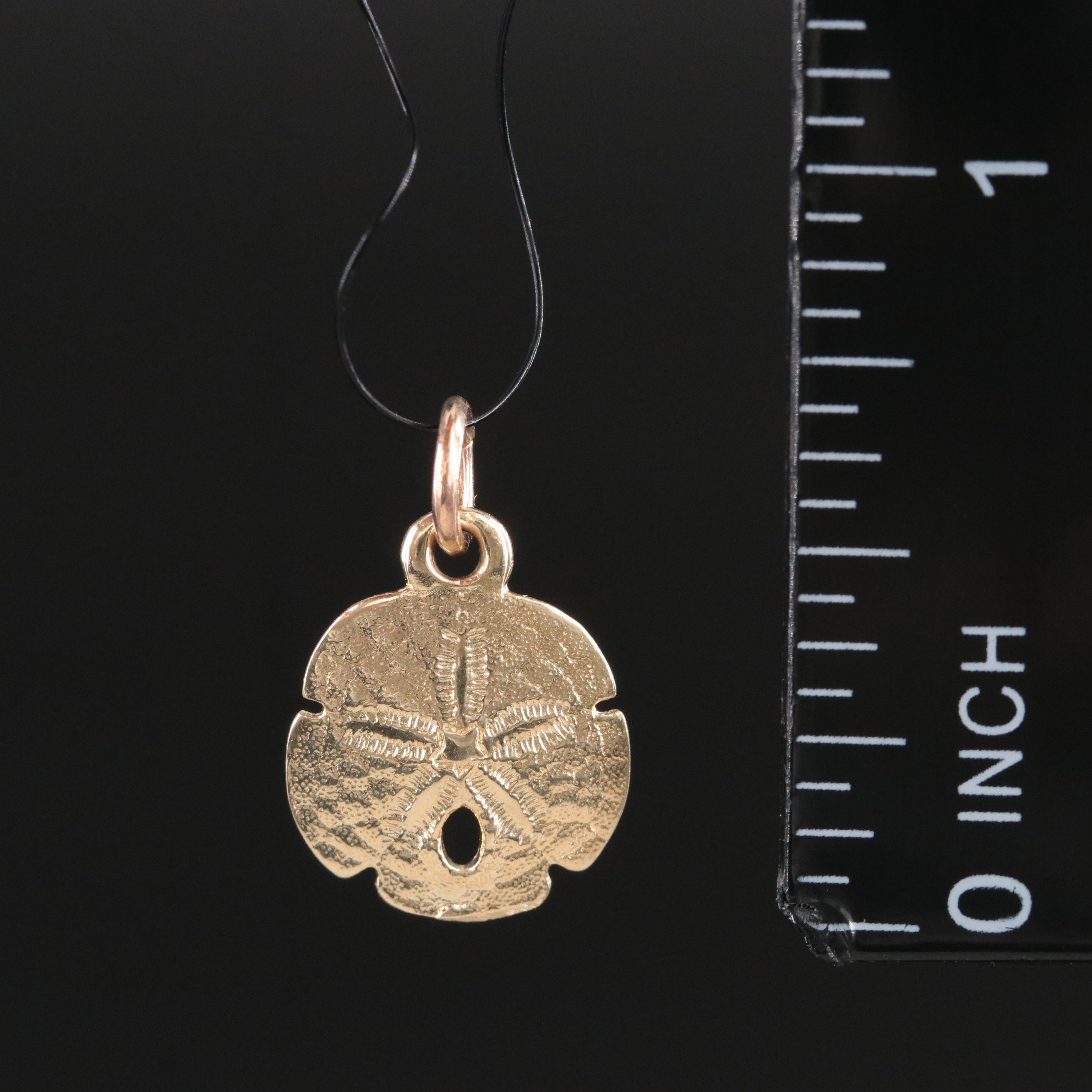 14K Sand Dollar Charm Pendant