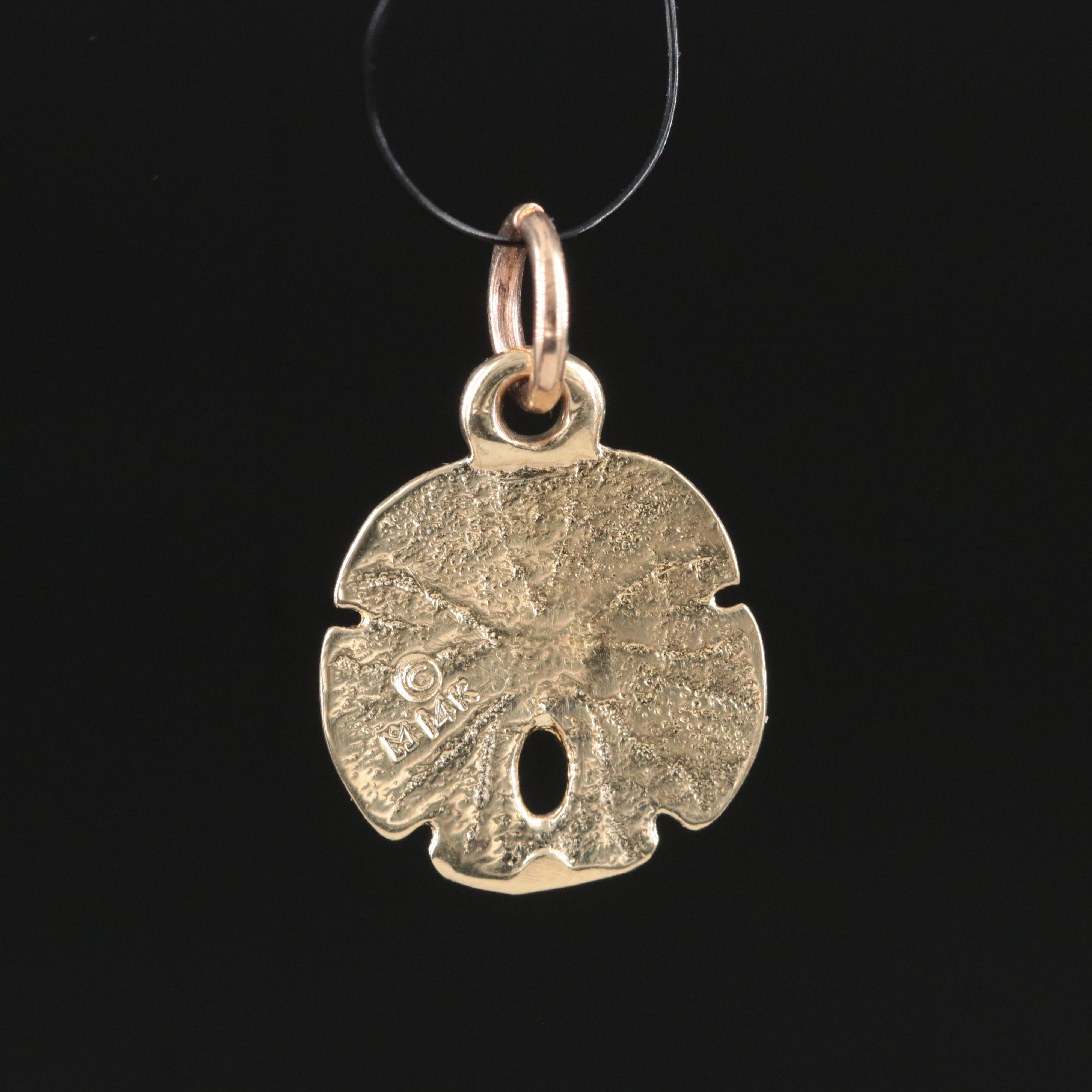 14K Sand Dollar Charm Pendant
