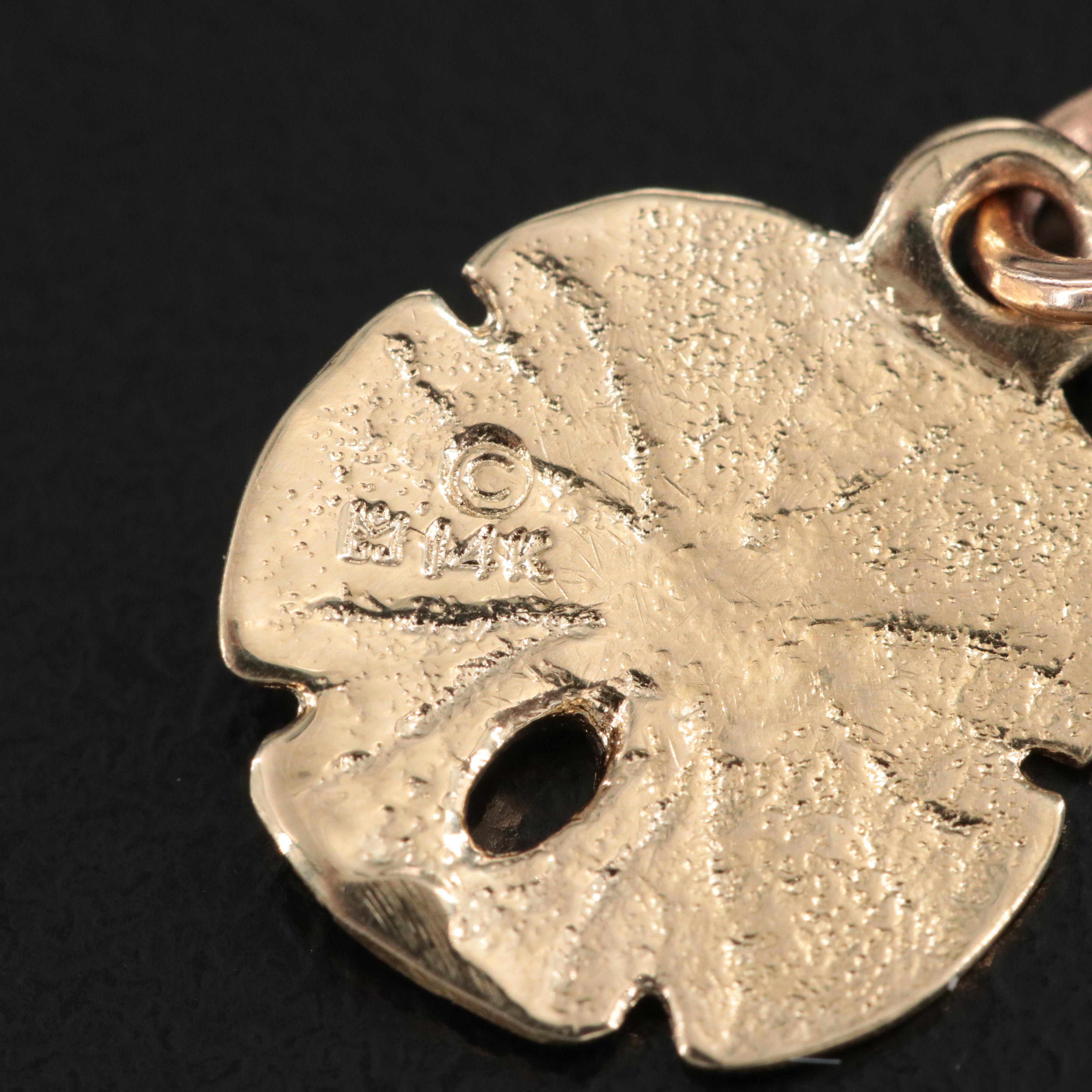 14K Sand Dollar Charm Pendant