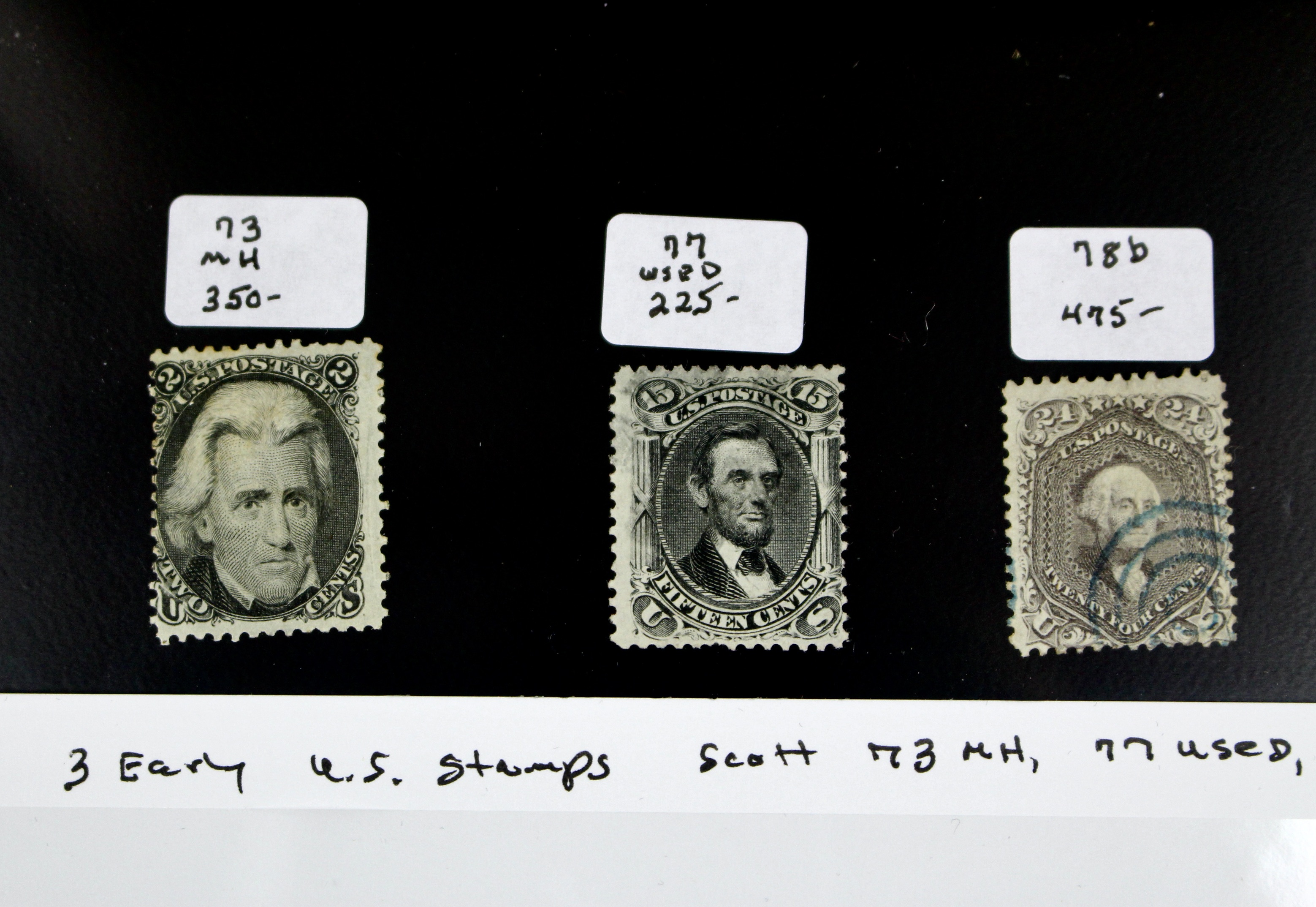 Three Early U.S. Postage Stamps