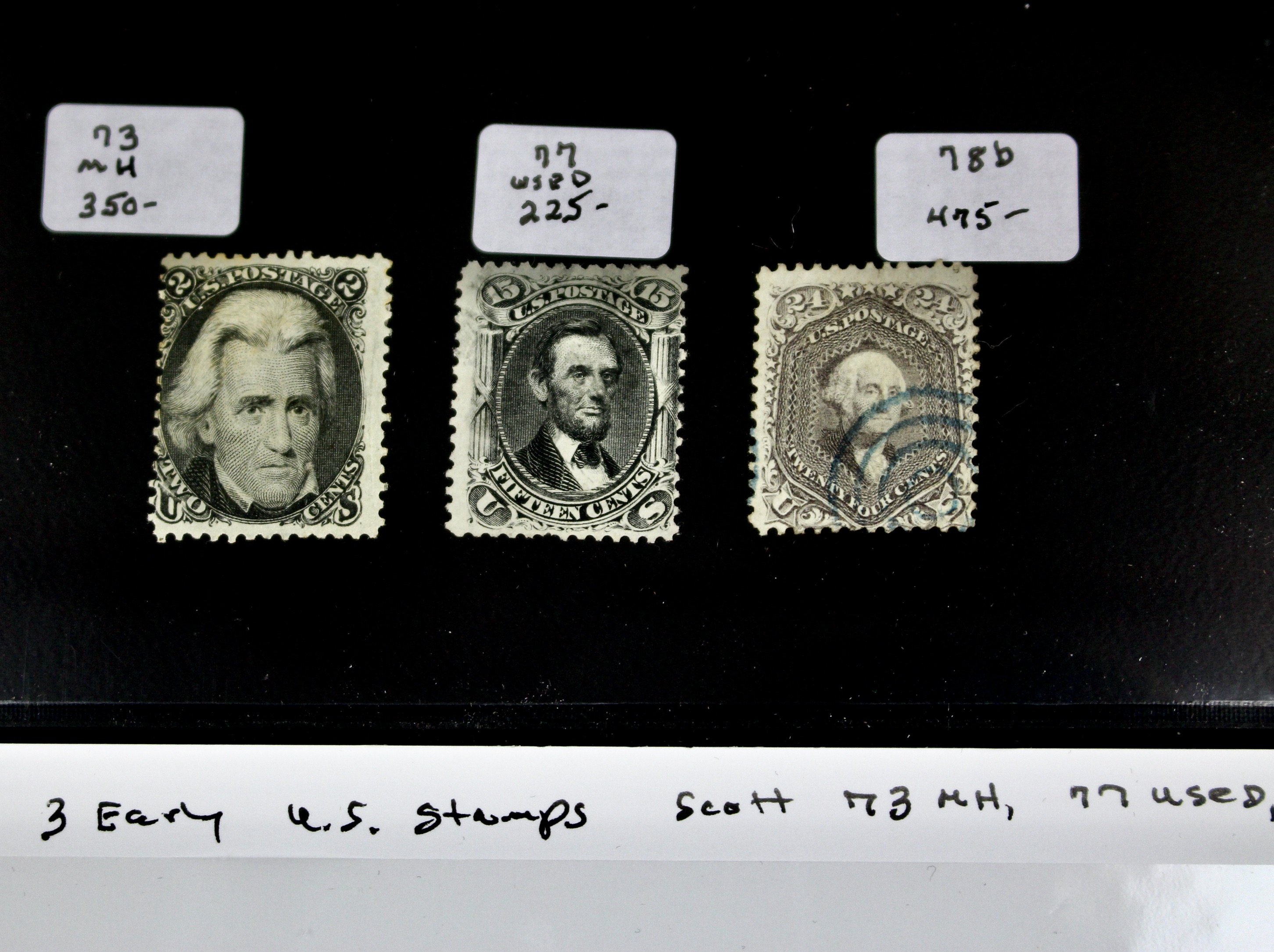 Three Early U.S. Postage Stamps