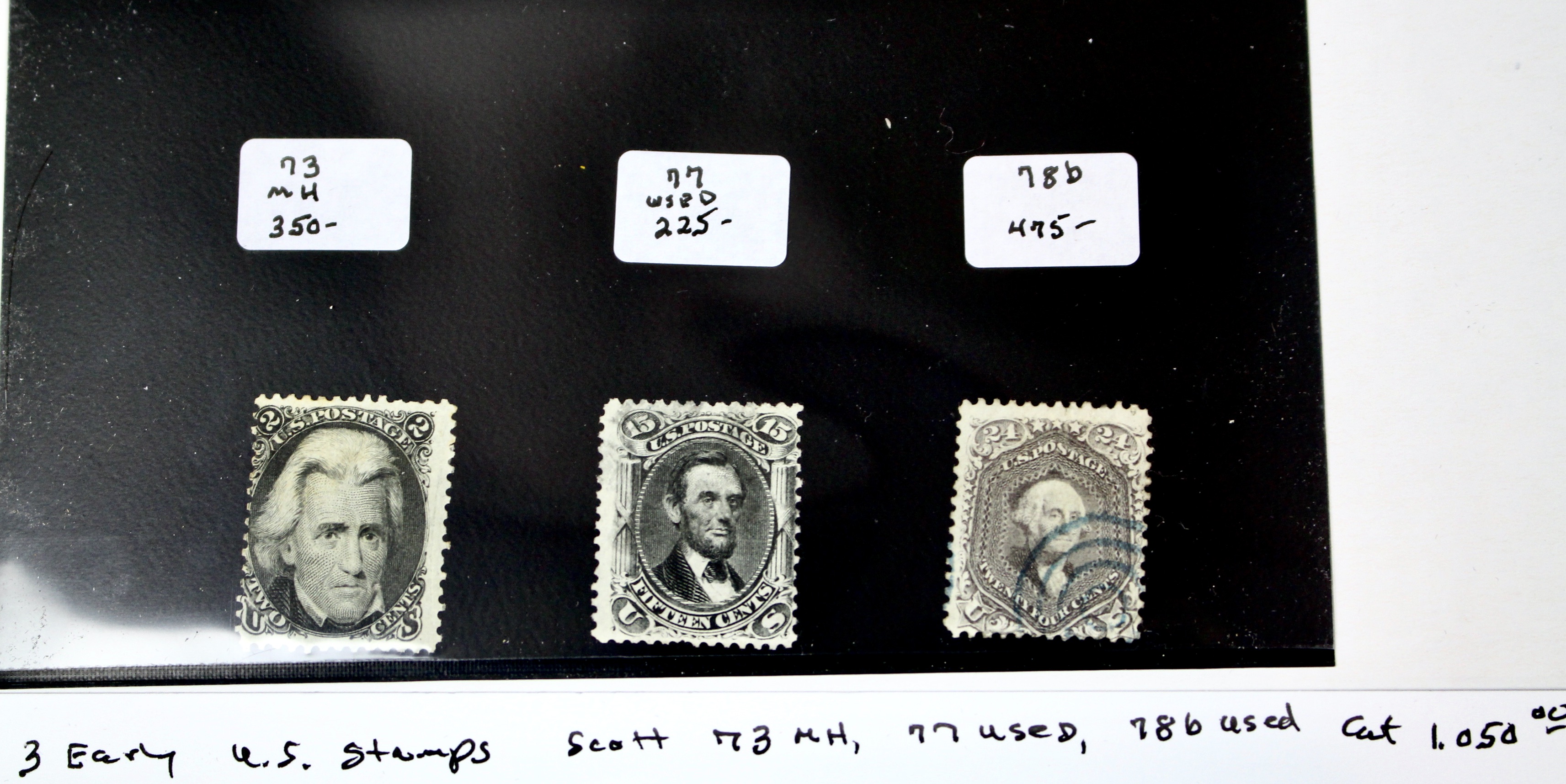 Three Early U.S. Postage Stamps