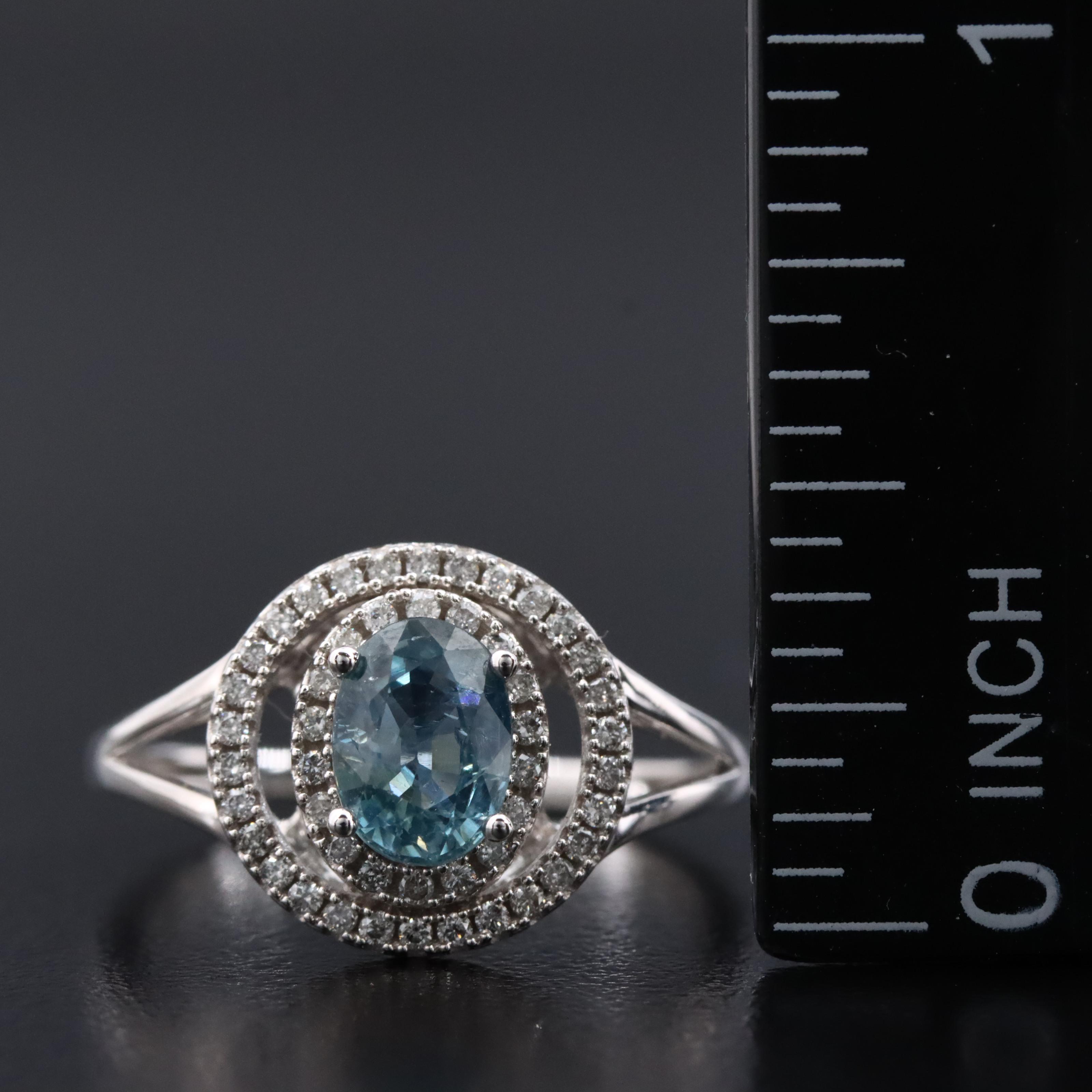 14K 1.20 CT Sapphire and Diamond Ring