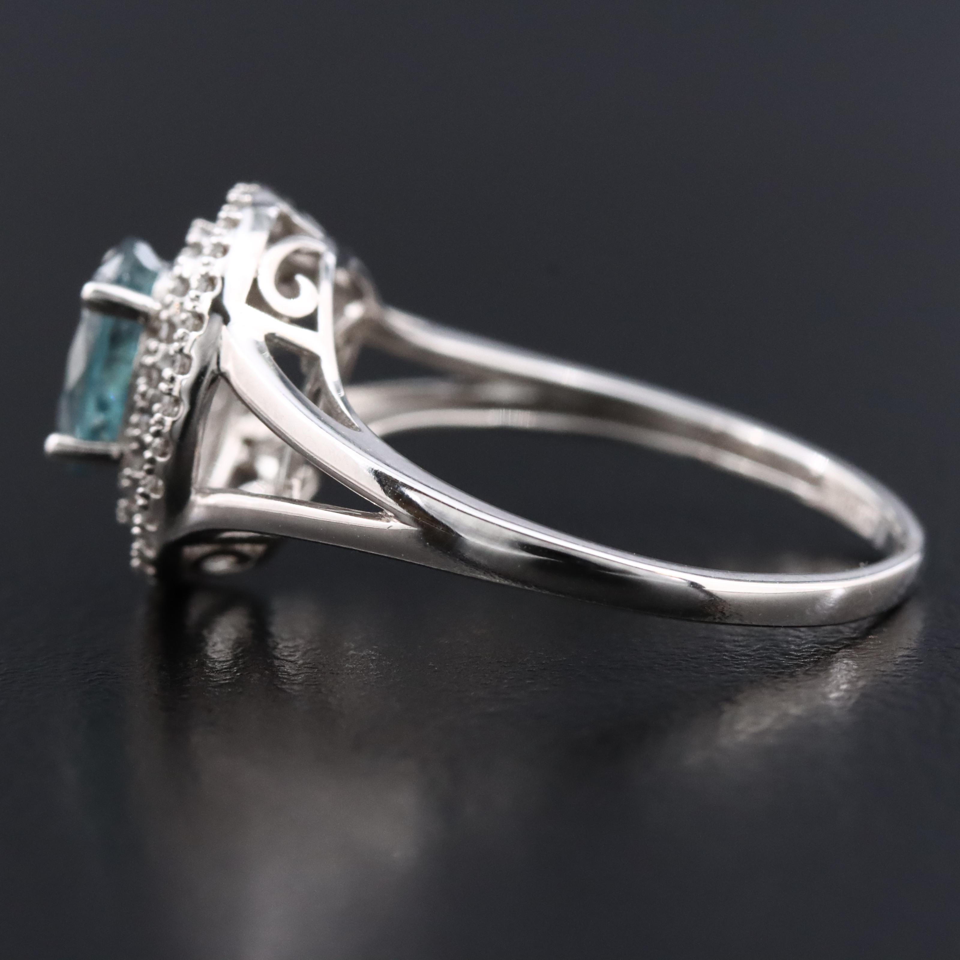 14K 1.20 CT Sapphire and Diamond Ring