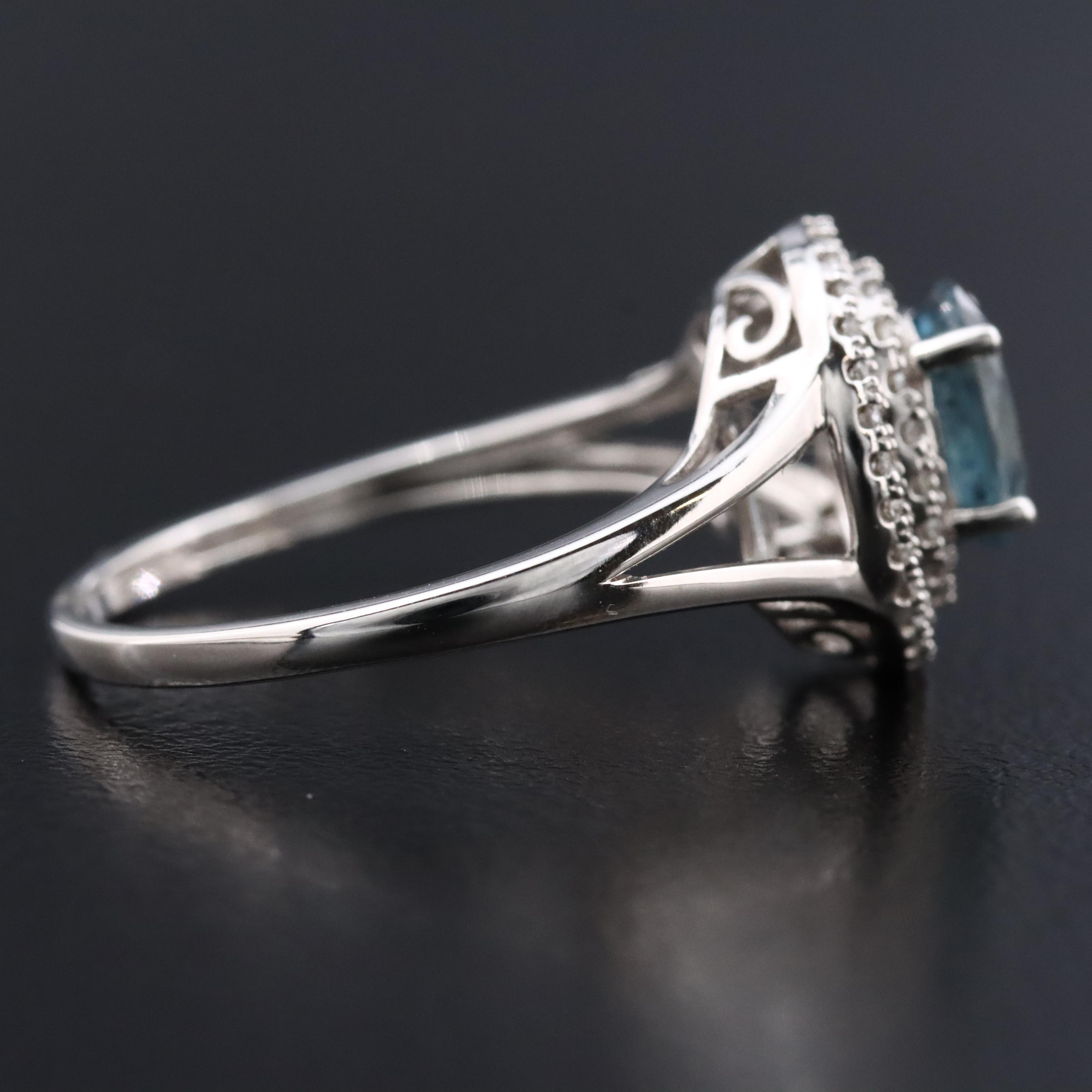 14K 1.20 CT Sapphire and Diamond Ring