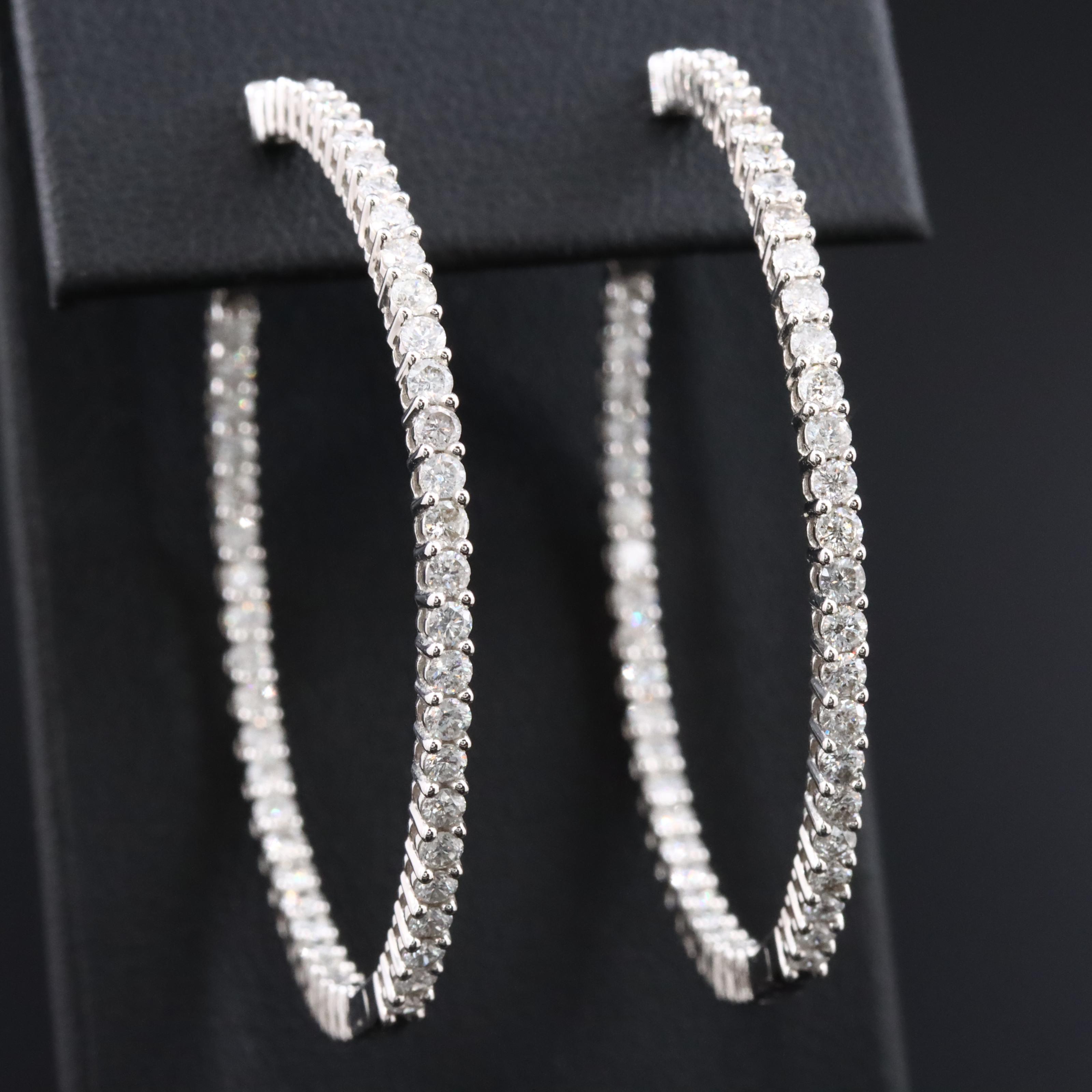 14K 3.00 CTW Diamond Inside-Out Hoop Earrings