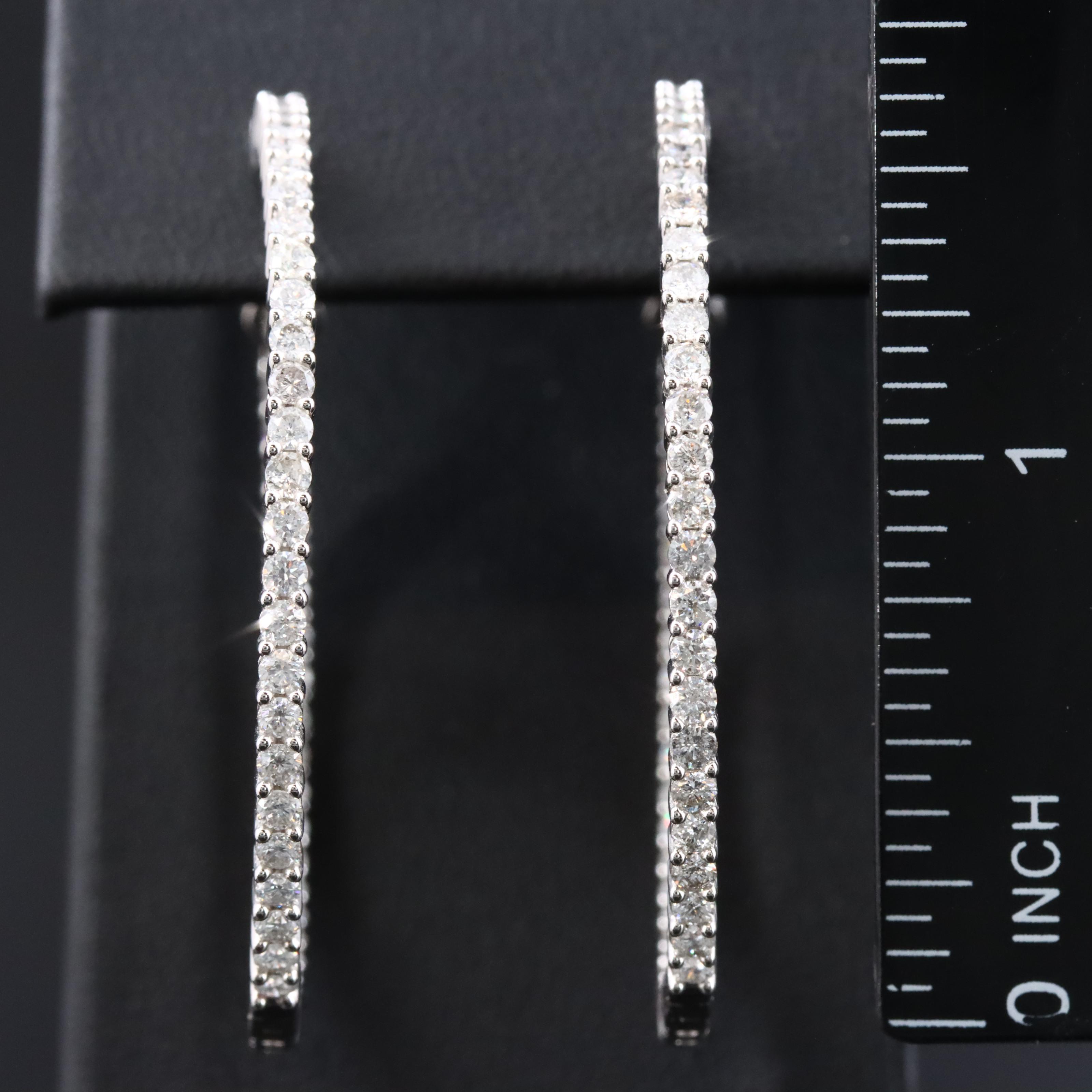 14K 3.00 CTW Diamond Inside-Out Hoop Earrings