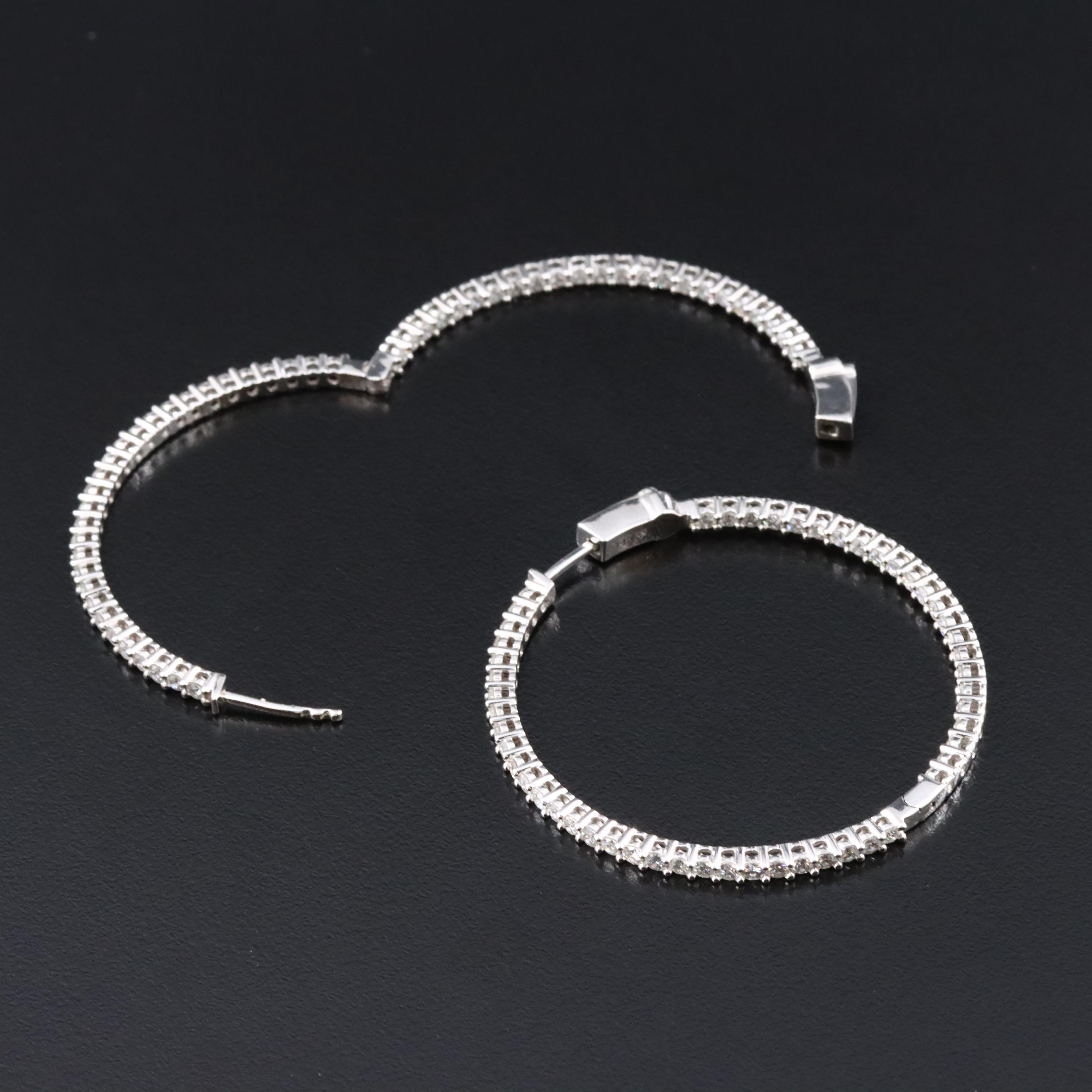 14K 3.00 CTW Diamond Inside-Out Hoop Earrings