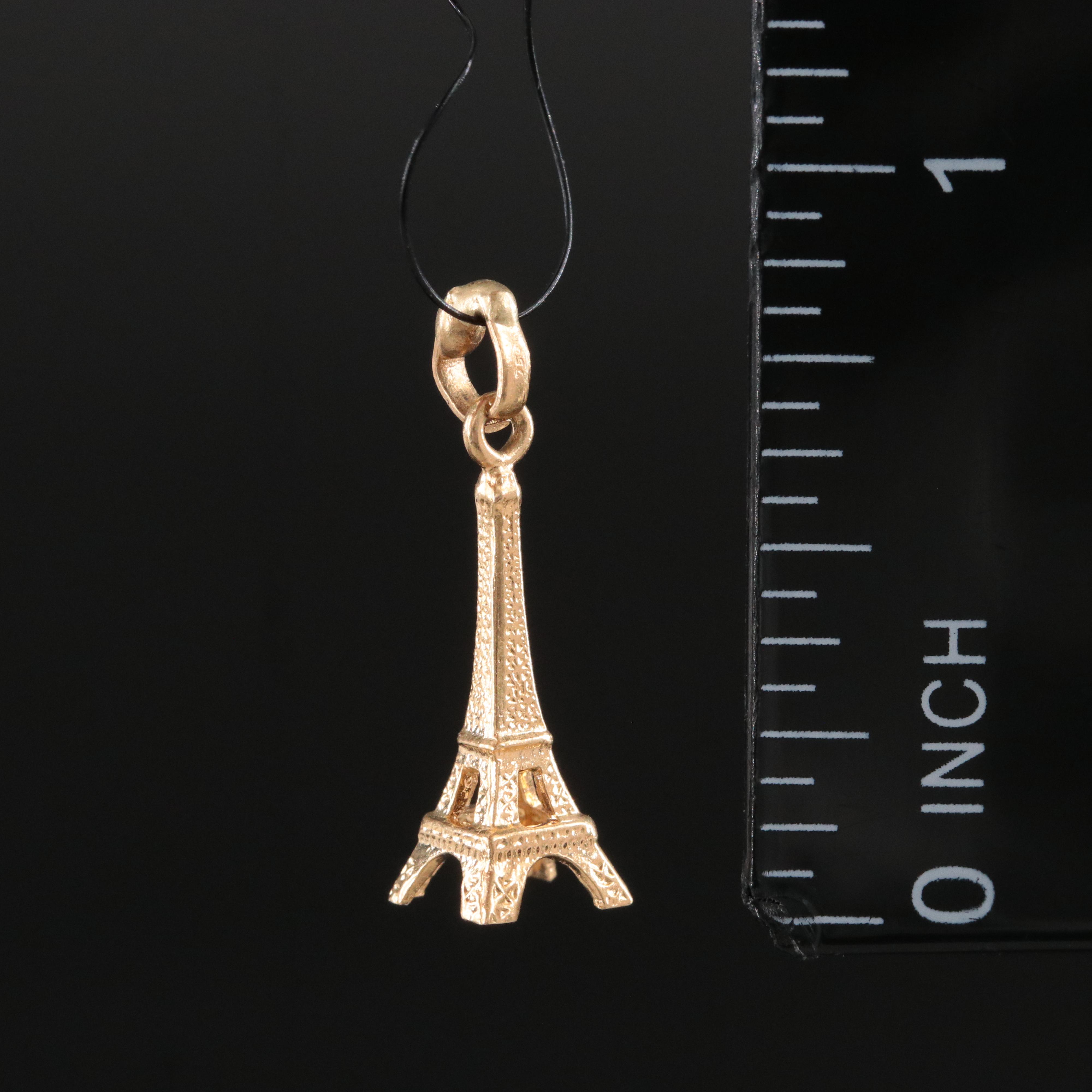 18K Eiffel Tower Charm Pendant