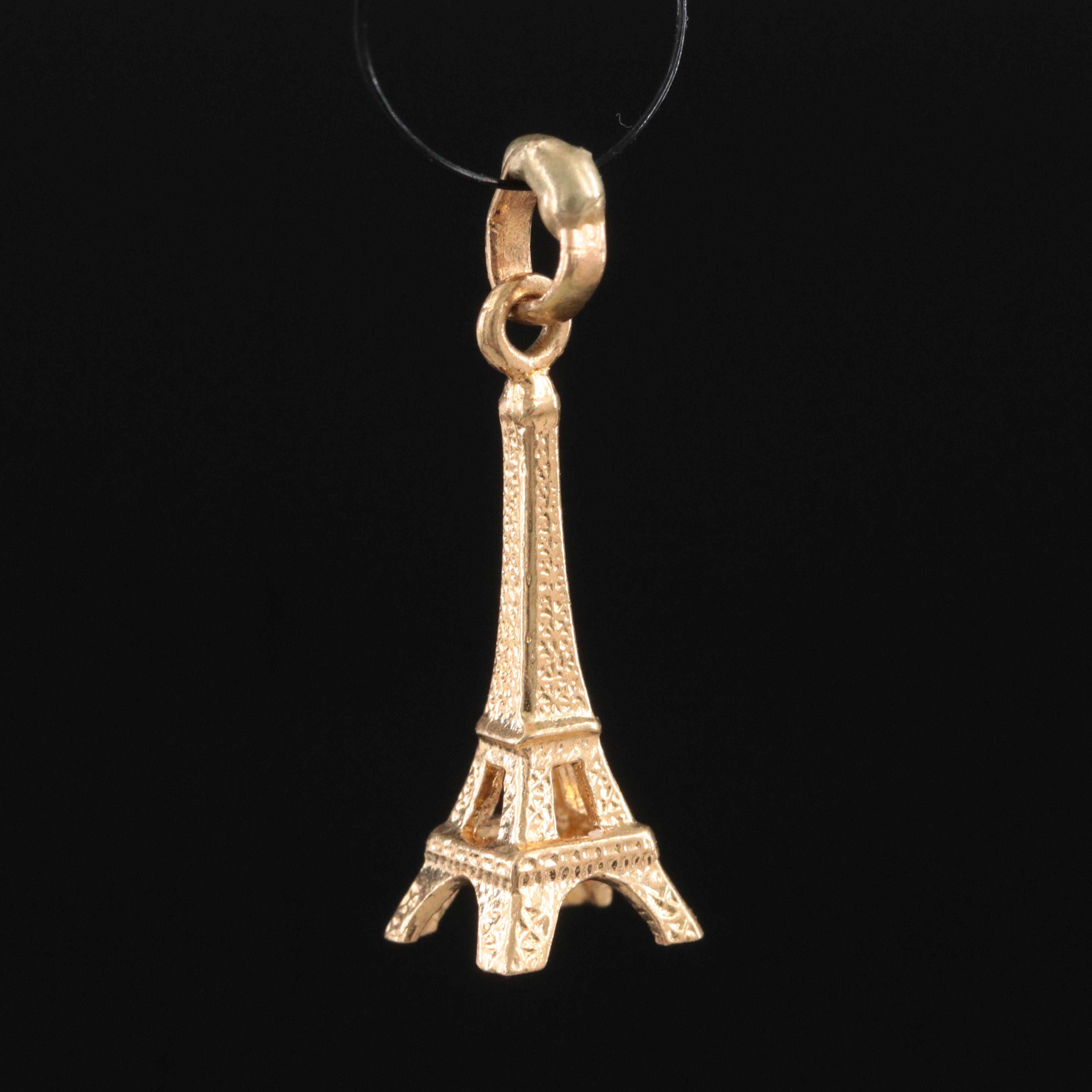 18K Eiffel Tower Charm Pendant