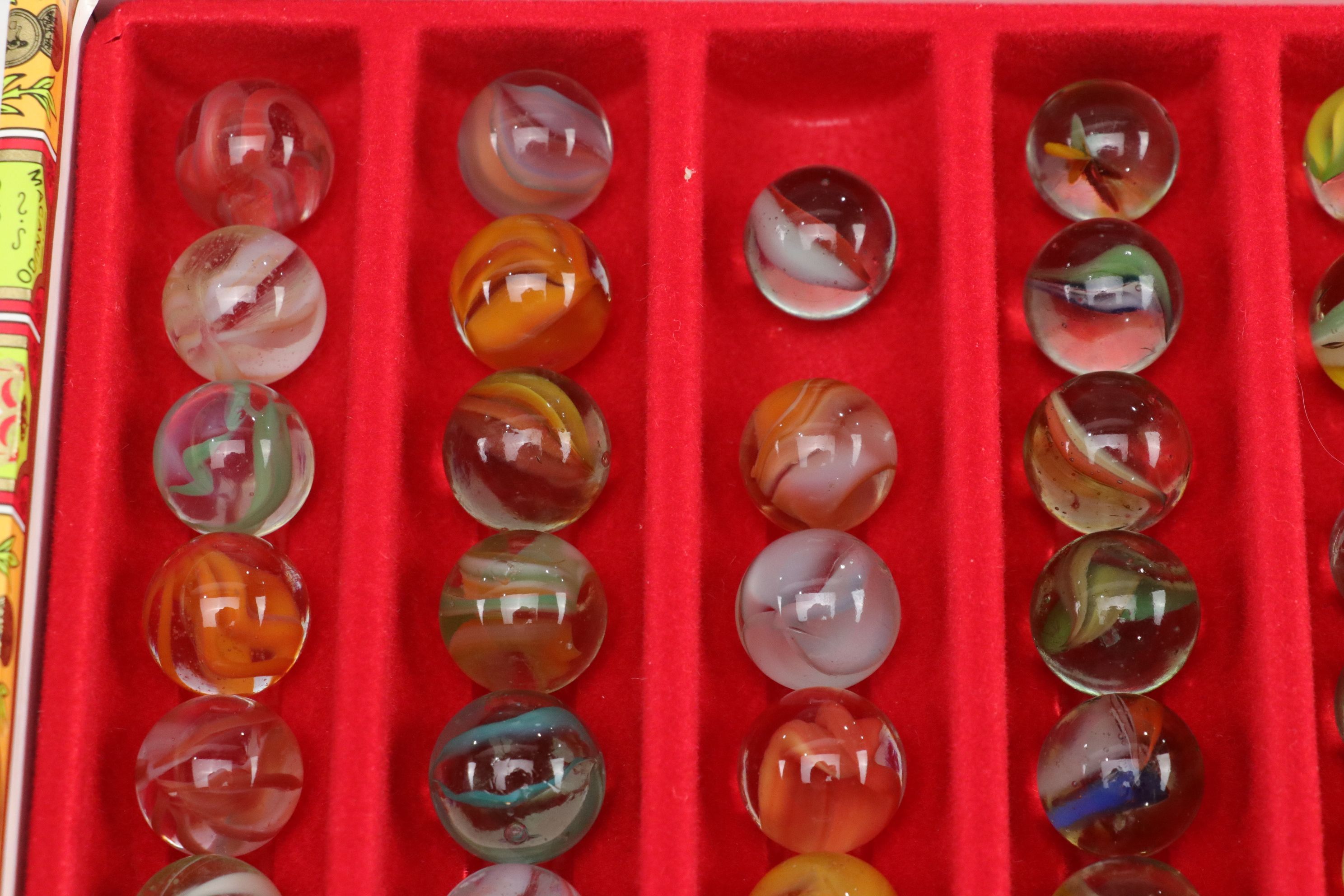 Uranium Glass, Agate, Corkscrew & Other Glass Marble Collections