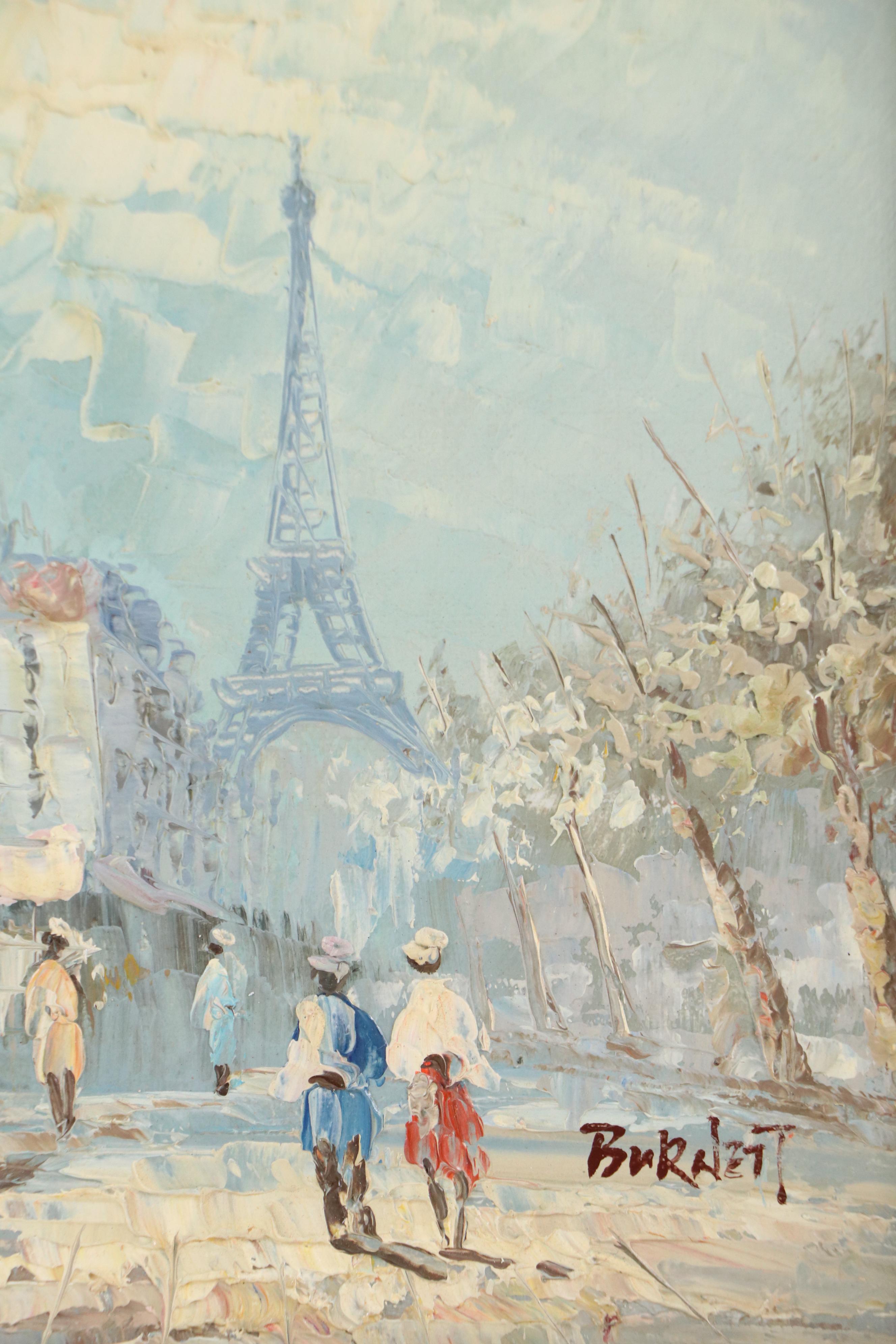 Burnett Parisian Street Scene Oil Painting