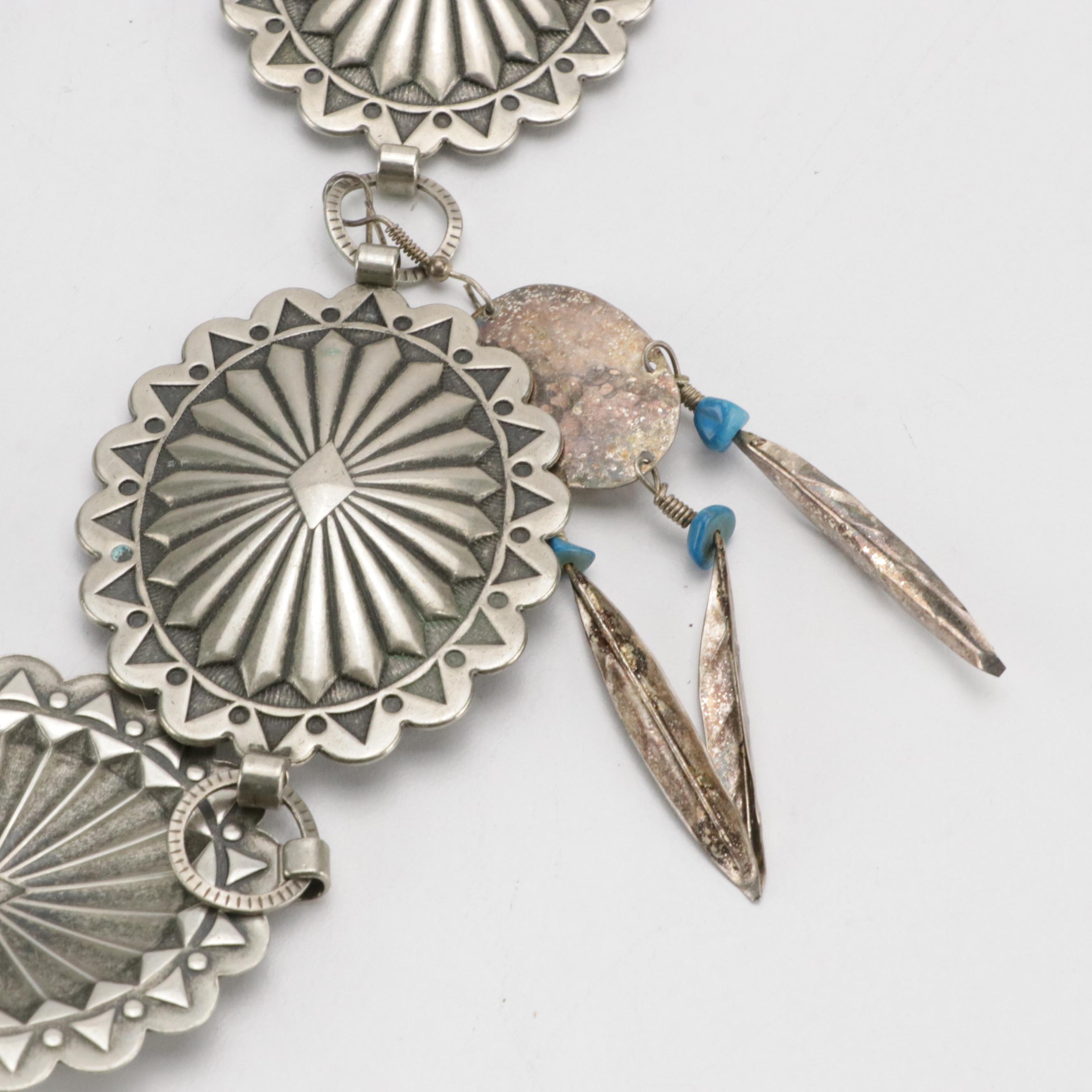 Southwestern Style Metal and Imitation Turquoise Concho Belts