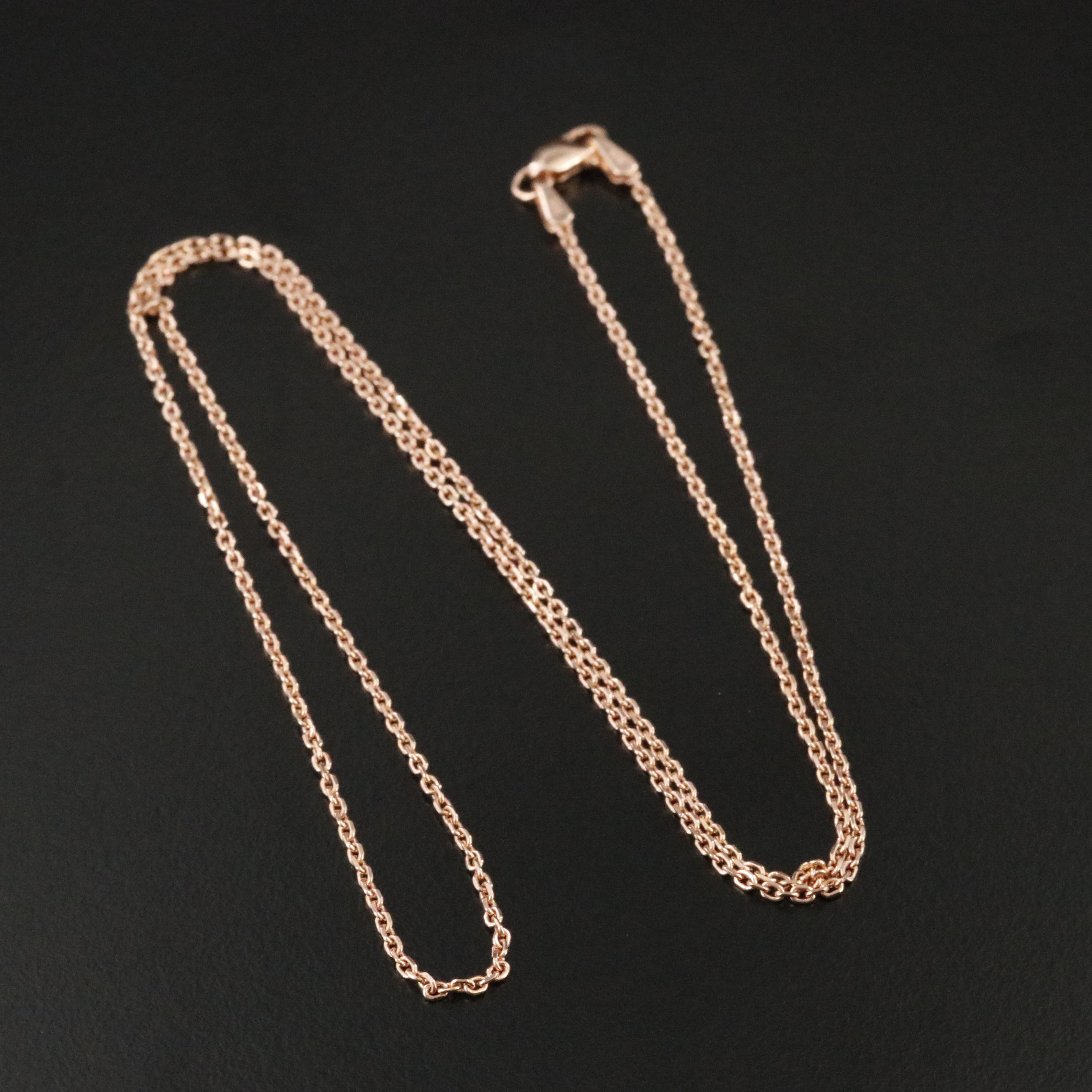 14K Rose Gold Cable Chain Necklace