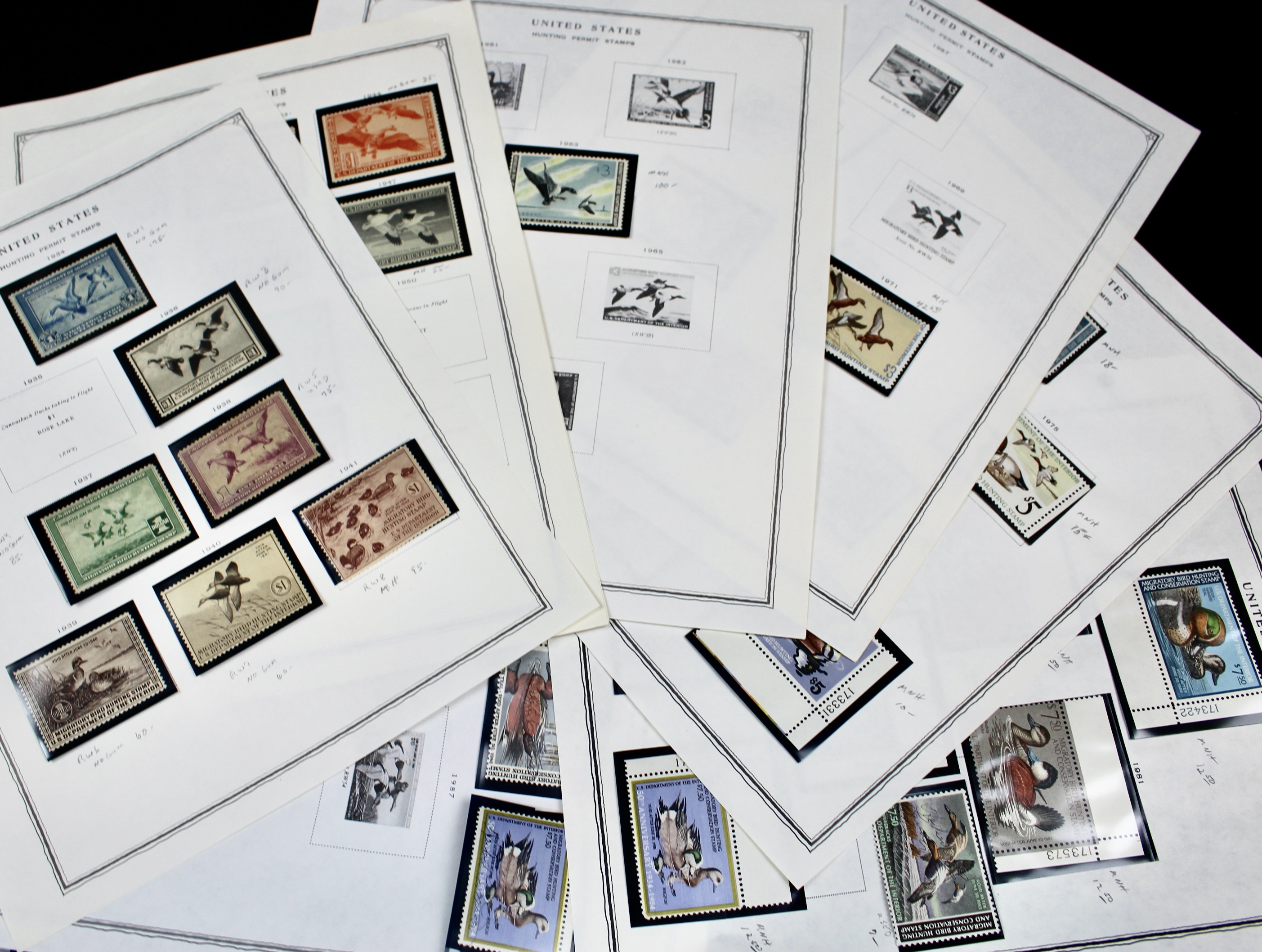 Extensive Early U.S. Duck Stamp Collection, 1934 to 1987