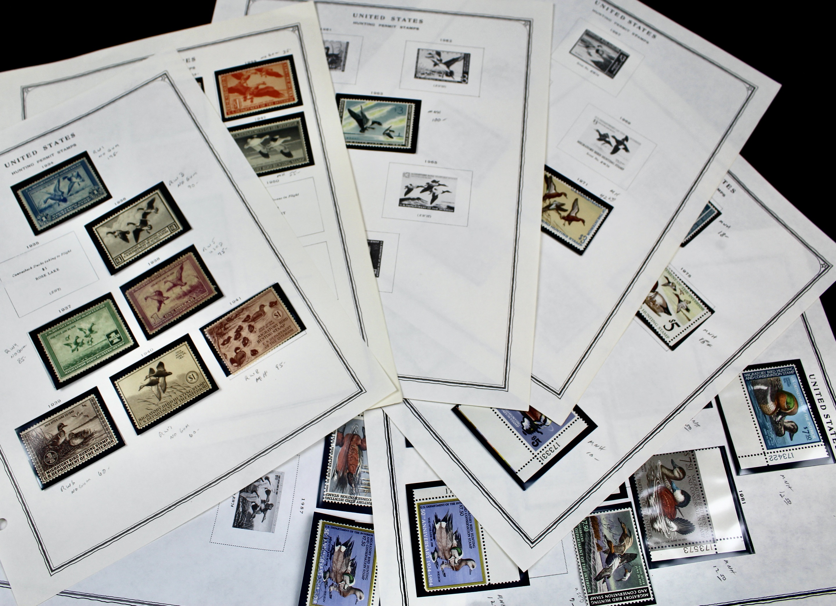 Extensive Early U.S. Duck Stamp Collection, 1934 to 1987