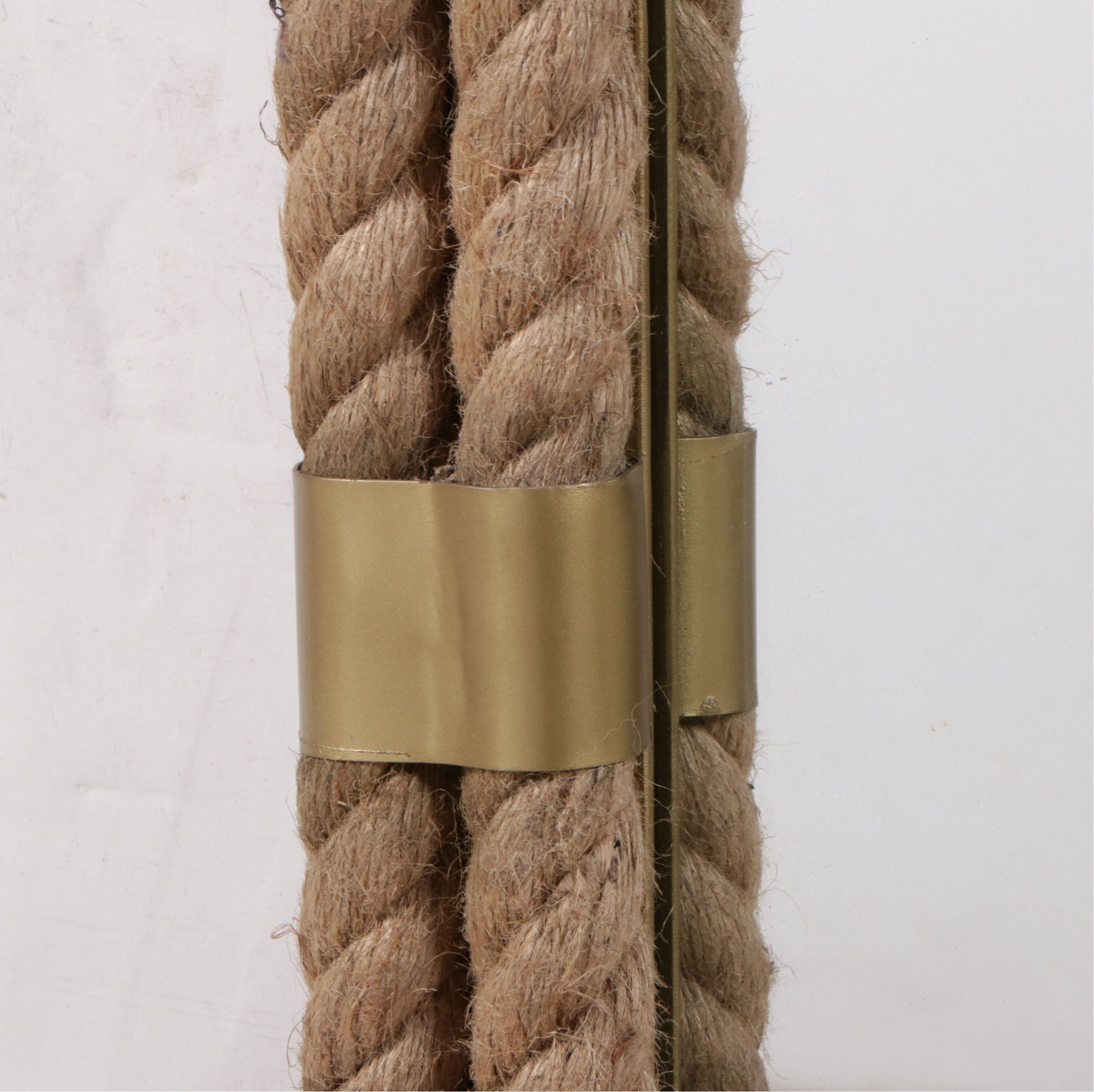 Oak and Steel Ship's Wheel with Nautical Theme Rope Wall Mirror