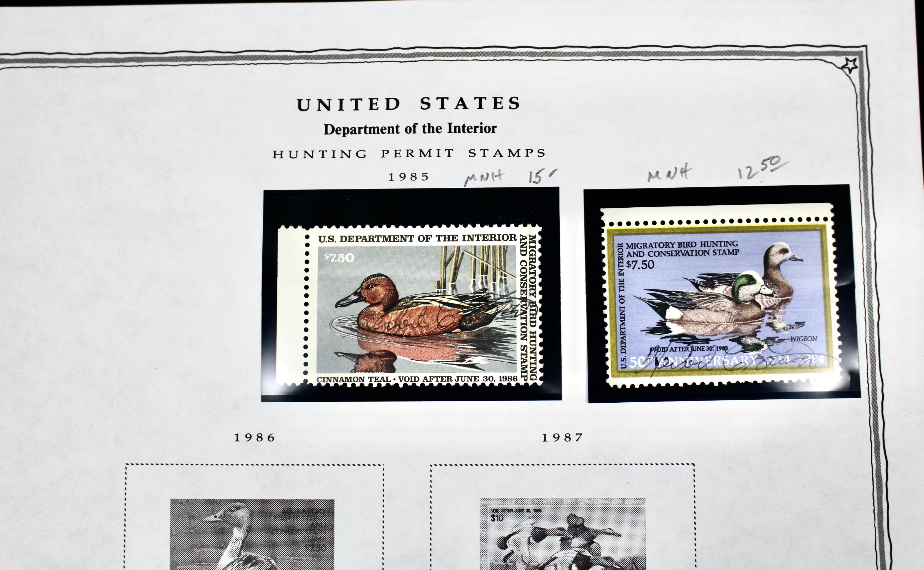 Extensive Early U.S. Duck Stamp Collection, 1934 to 1987