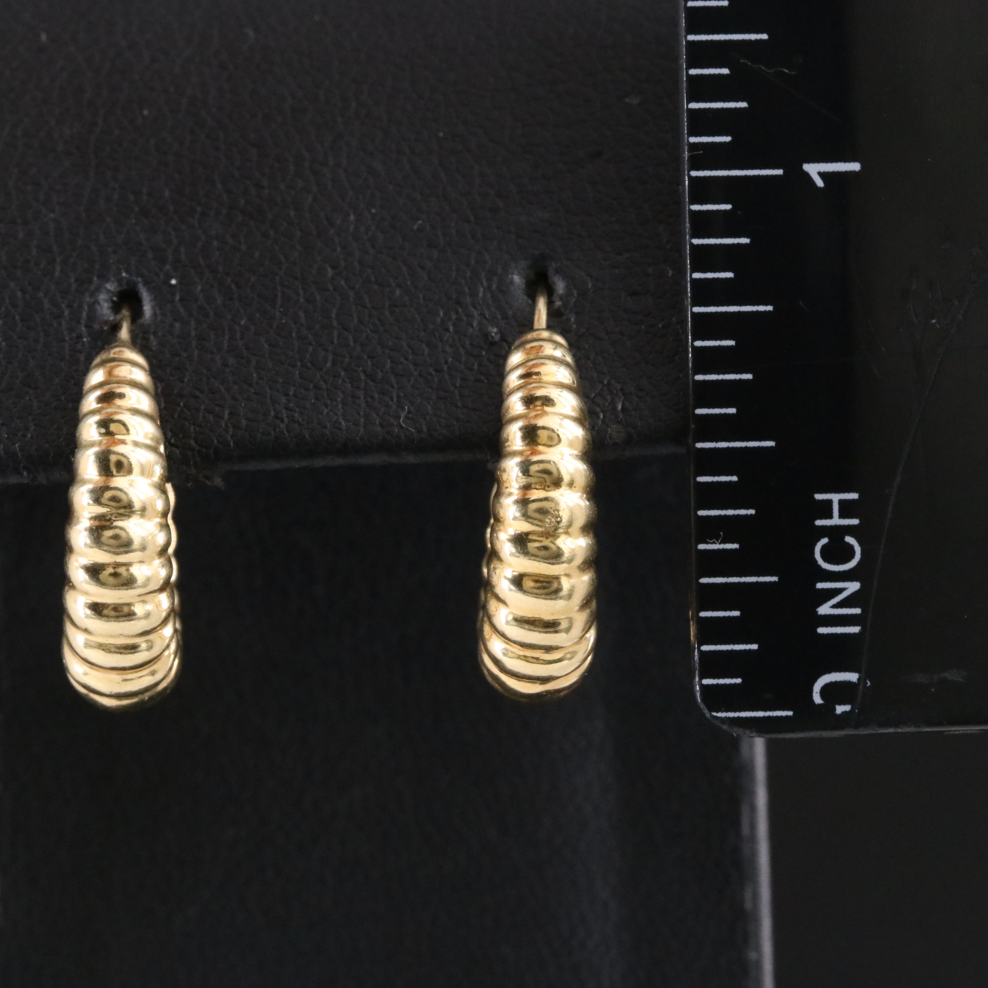 14K Fluted Earrings