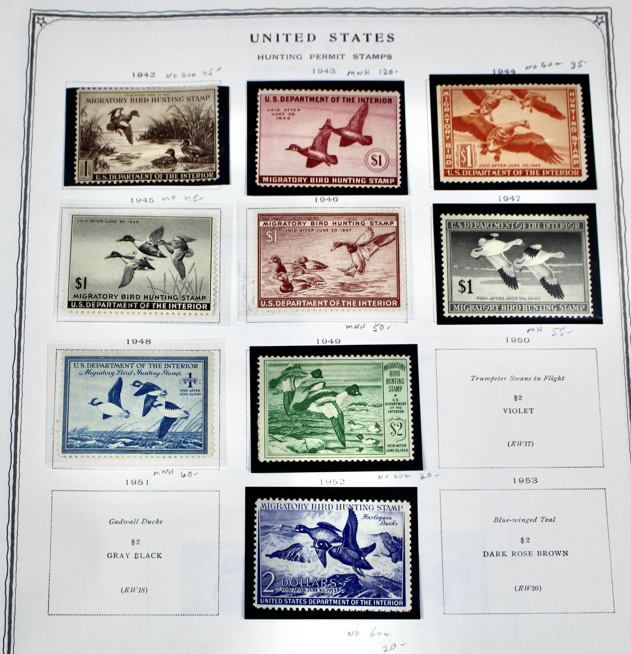 Extensive Early U.S. Duck Stamp Collection, 1934 to 1987