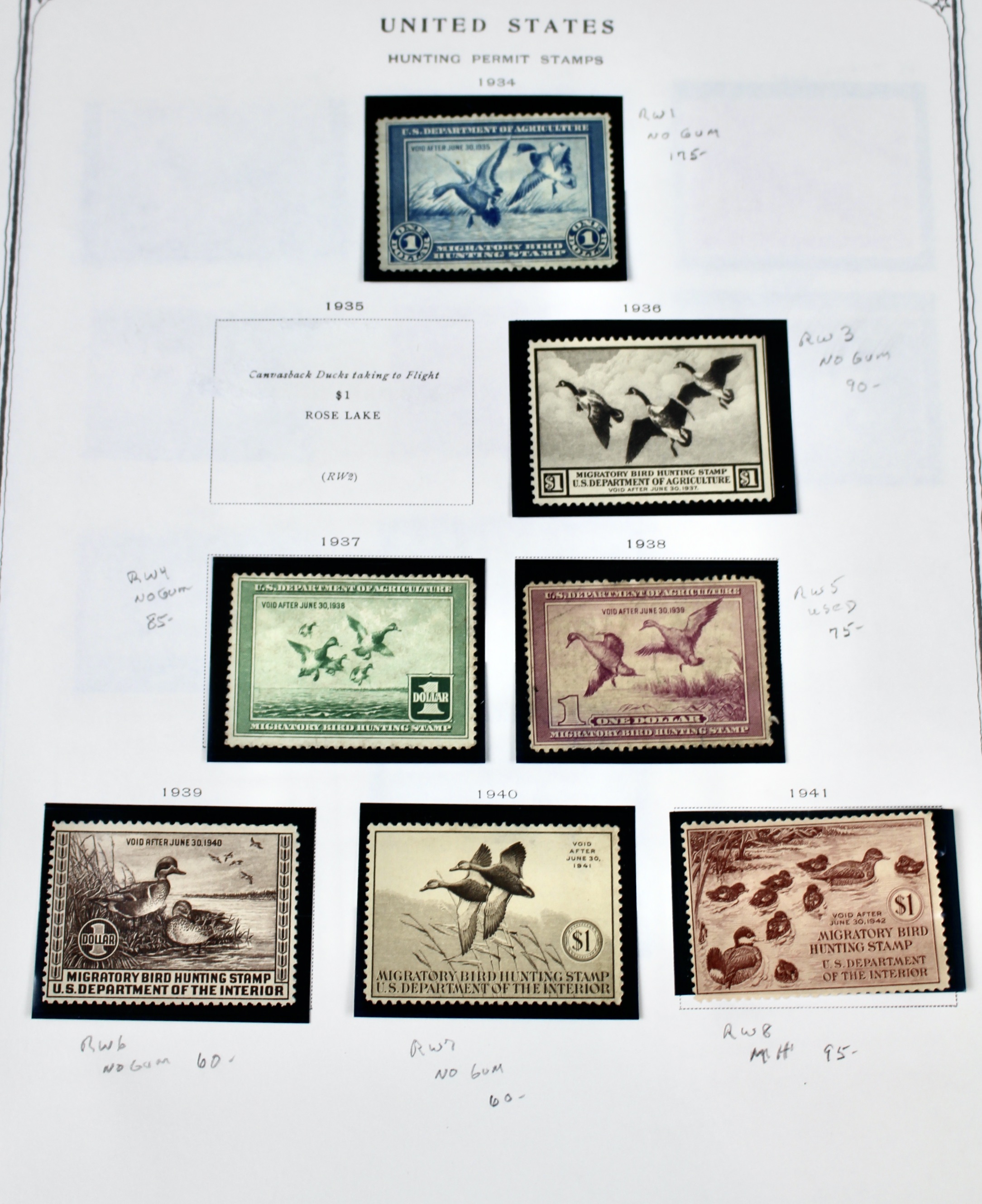Extensive Early U.S. Duck Stamp Collection, 1934 to 1987