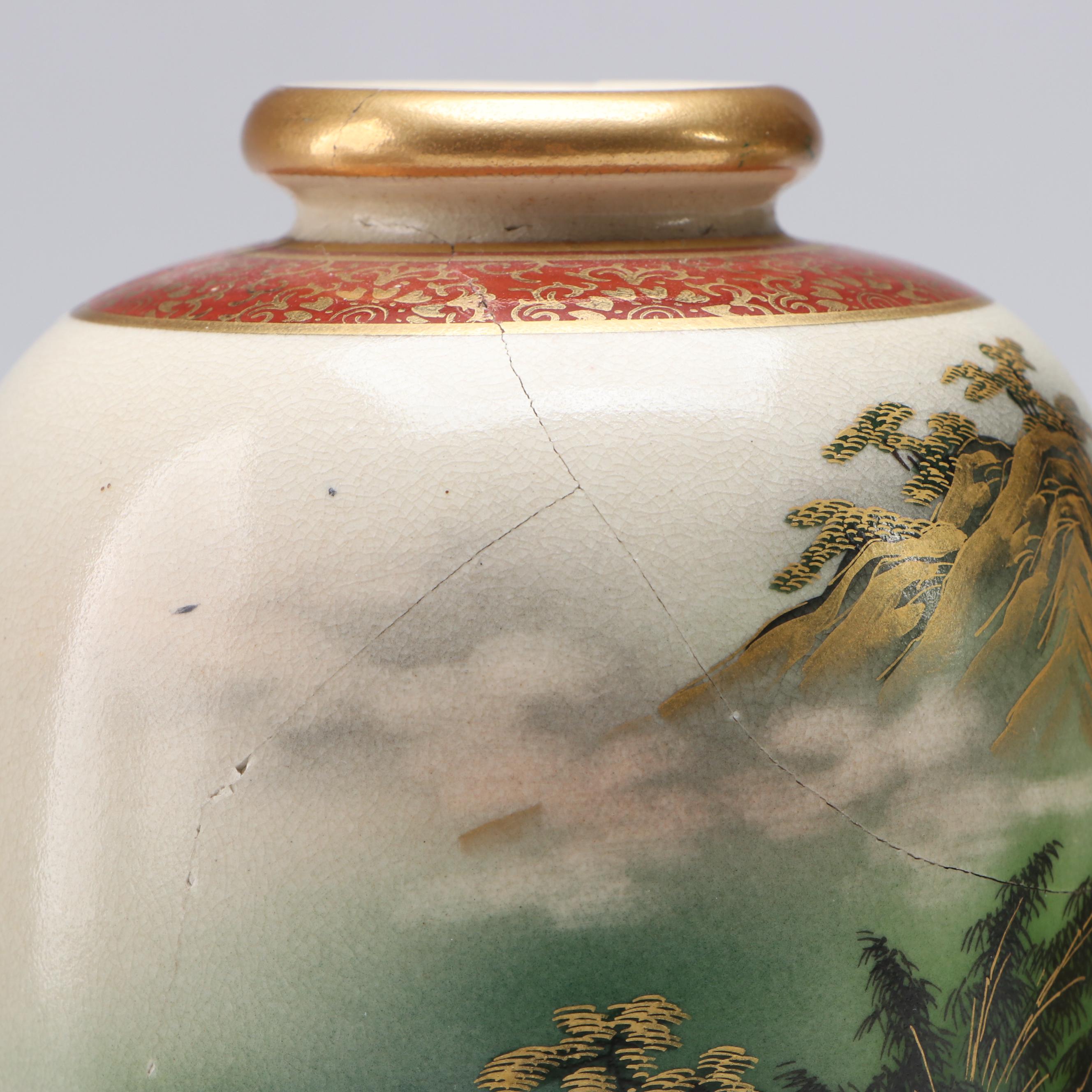 Pair of Japanese Satsuma Porcelain Vases