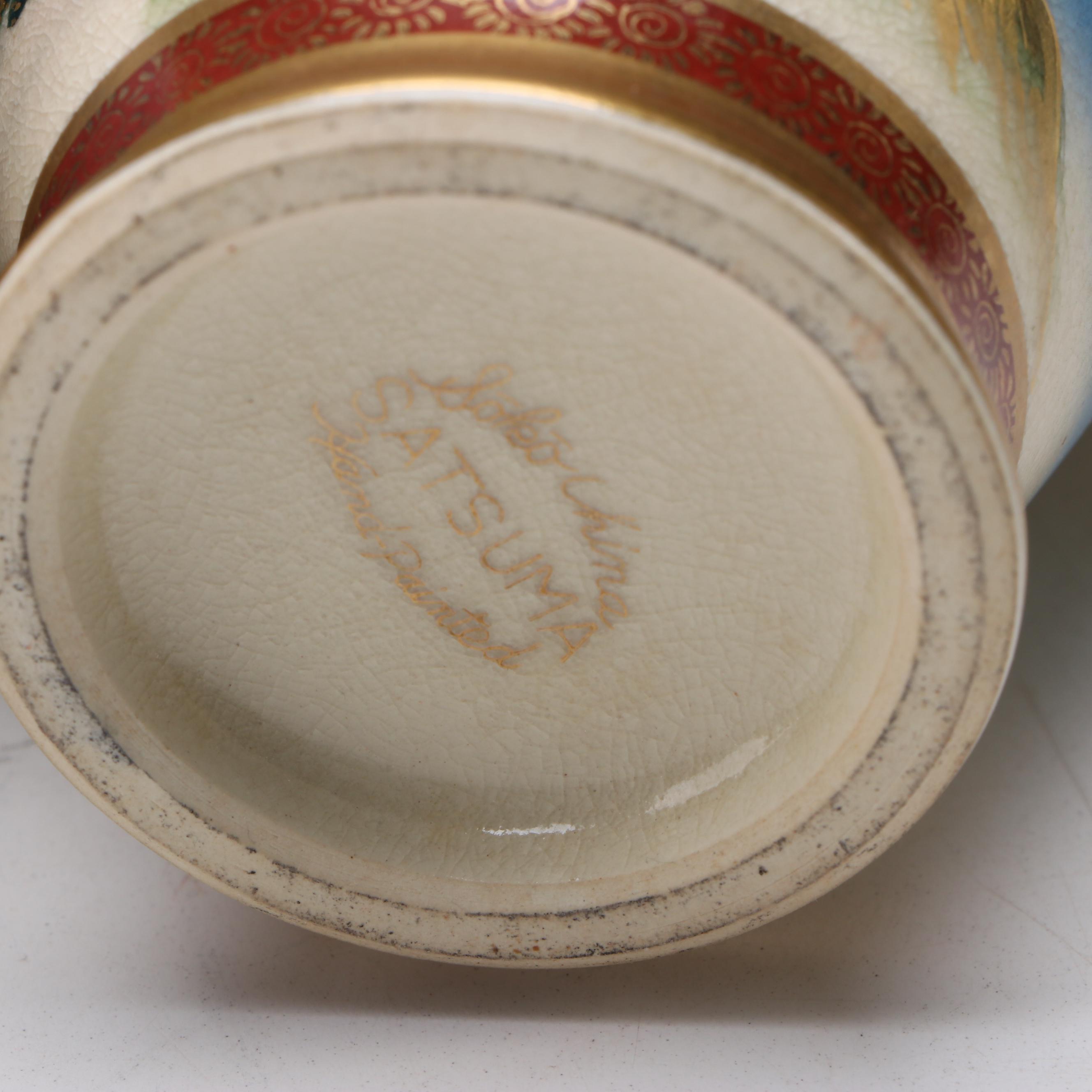 Pair of Japanese Satsuma Porcelain Vases