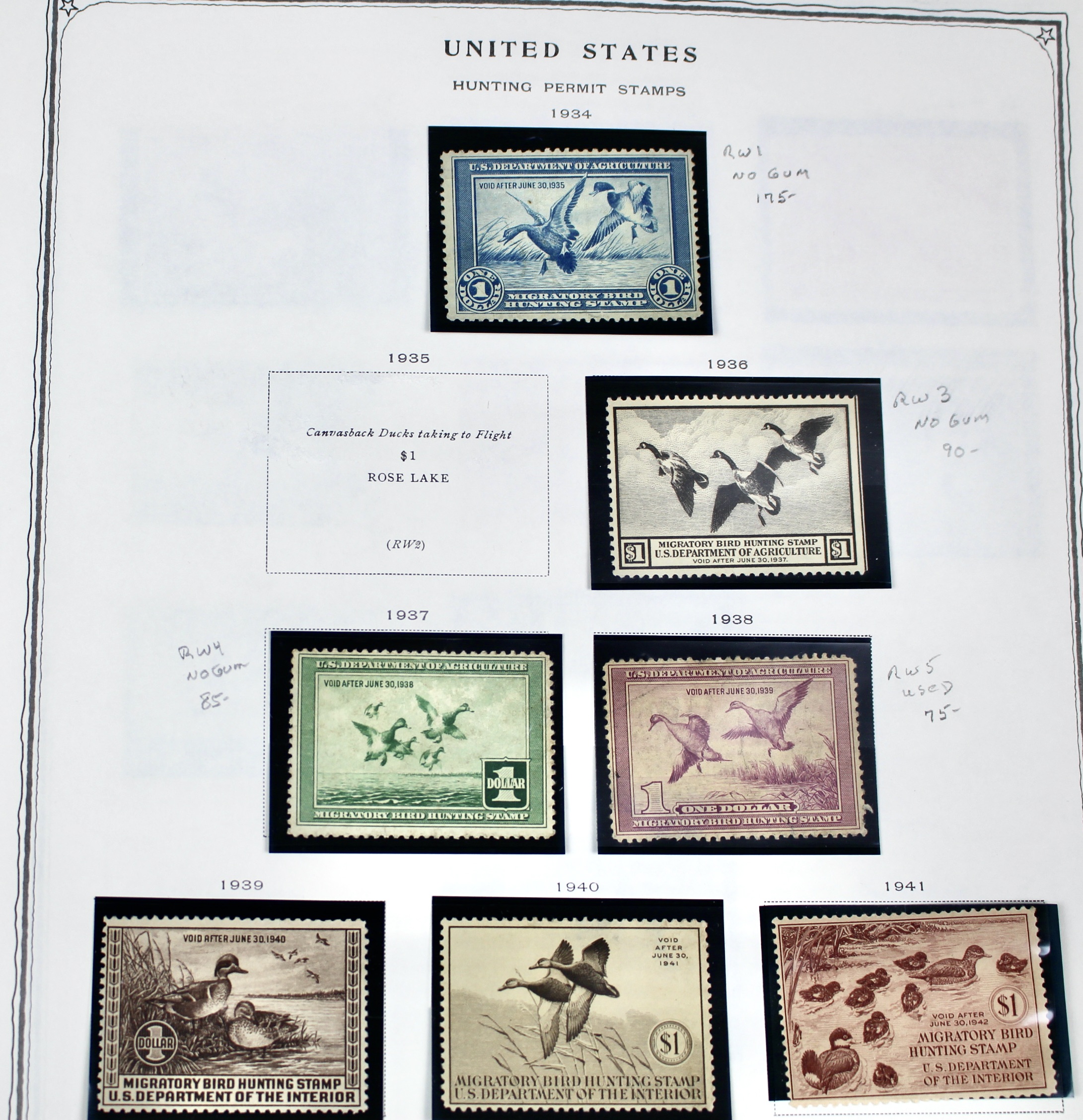 Extensive Early U.S. Duck Stamp Collection, 1934 to 1987