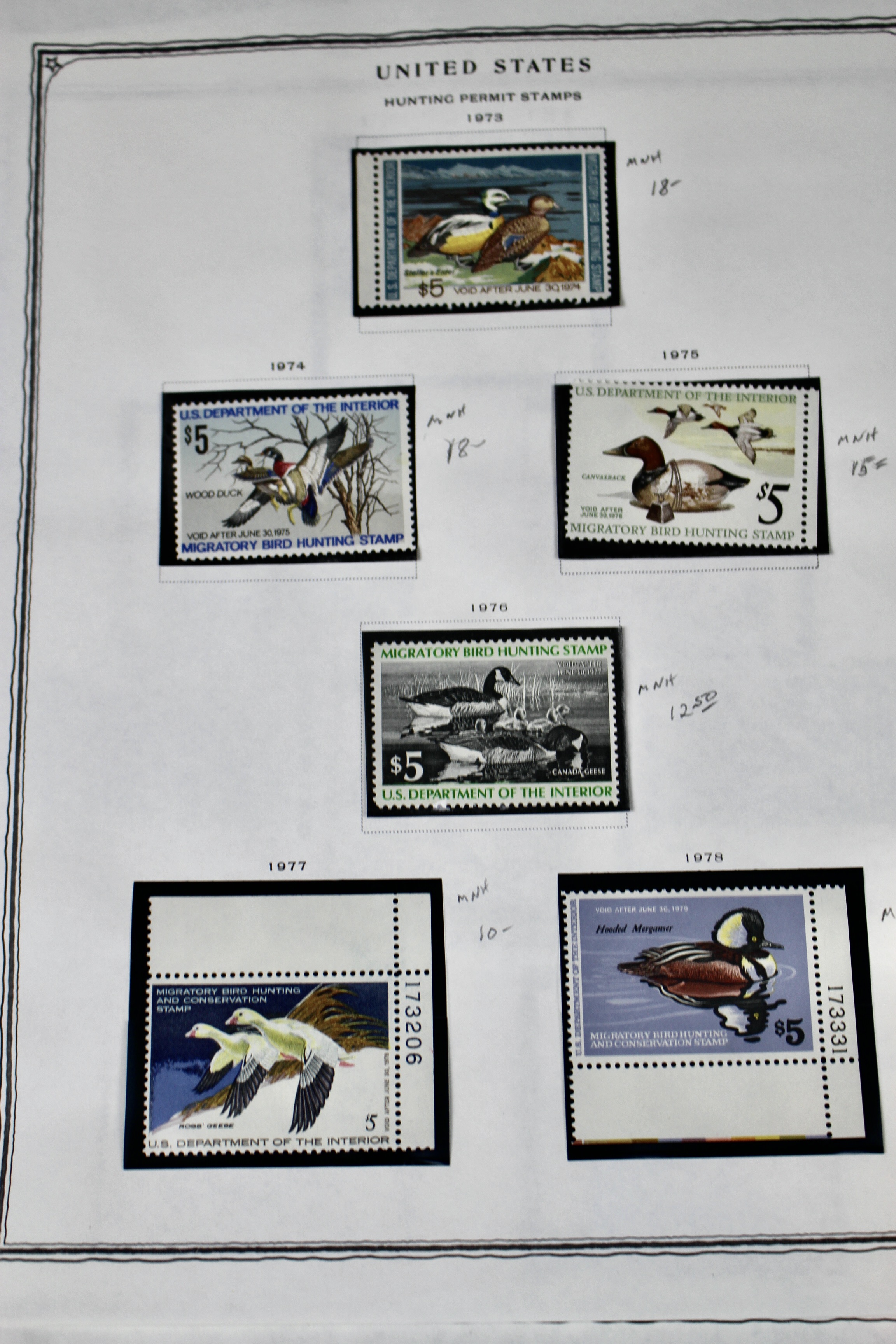 Extensive Early U.S. Duck Stamp Collection, 1934 to 1987