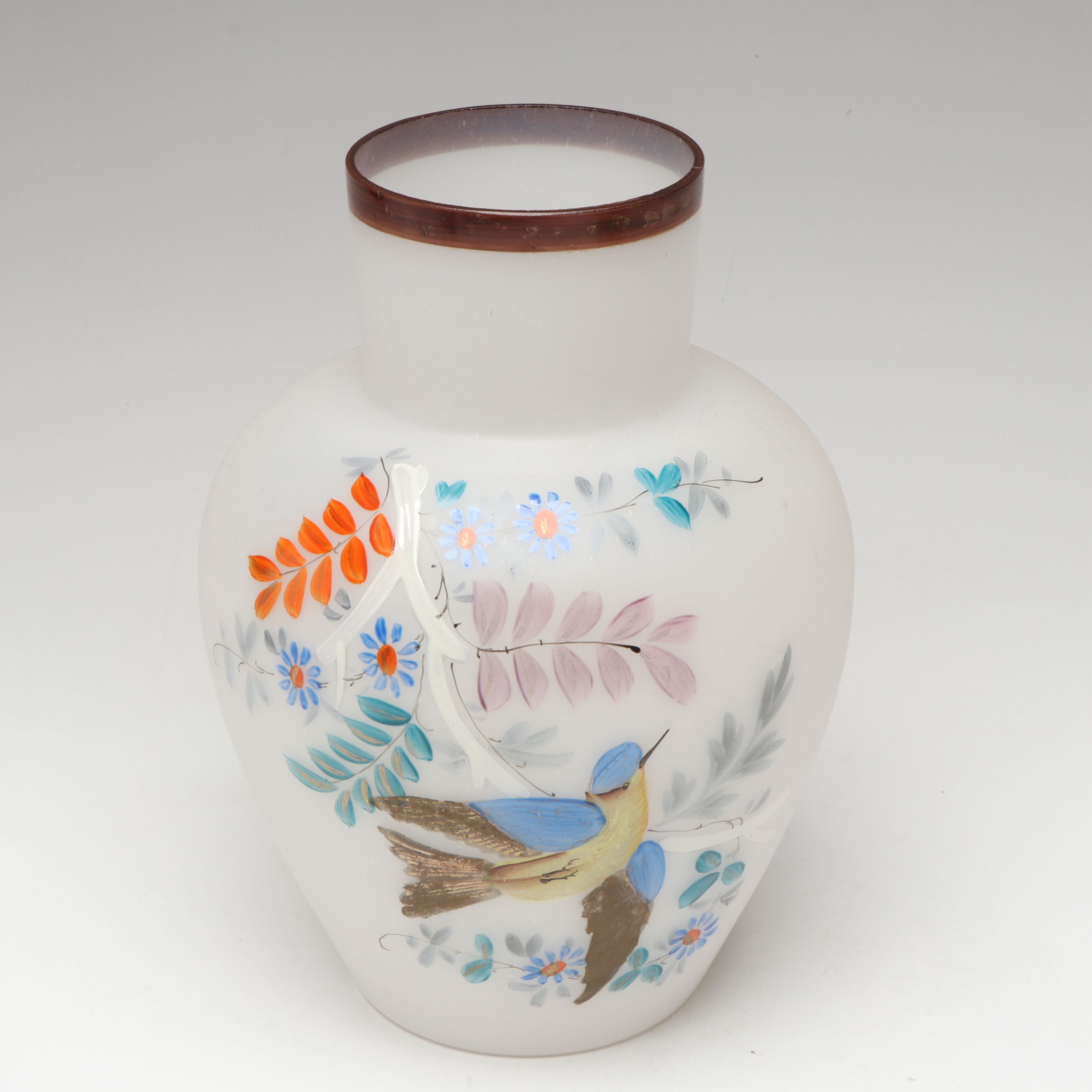 Japanese Porcelain Heron Bowl, Handpainted Vases, Brass Candlestick and More