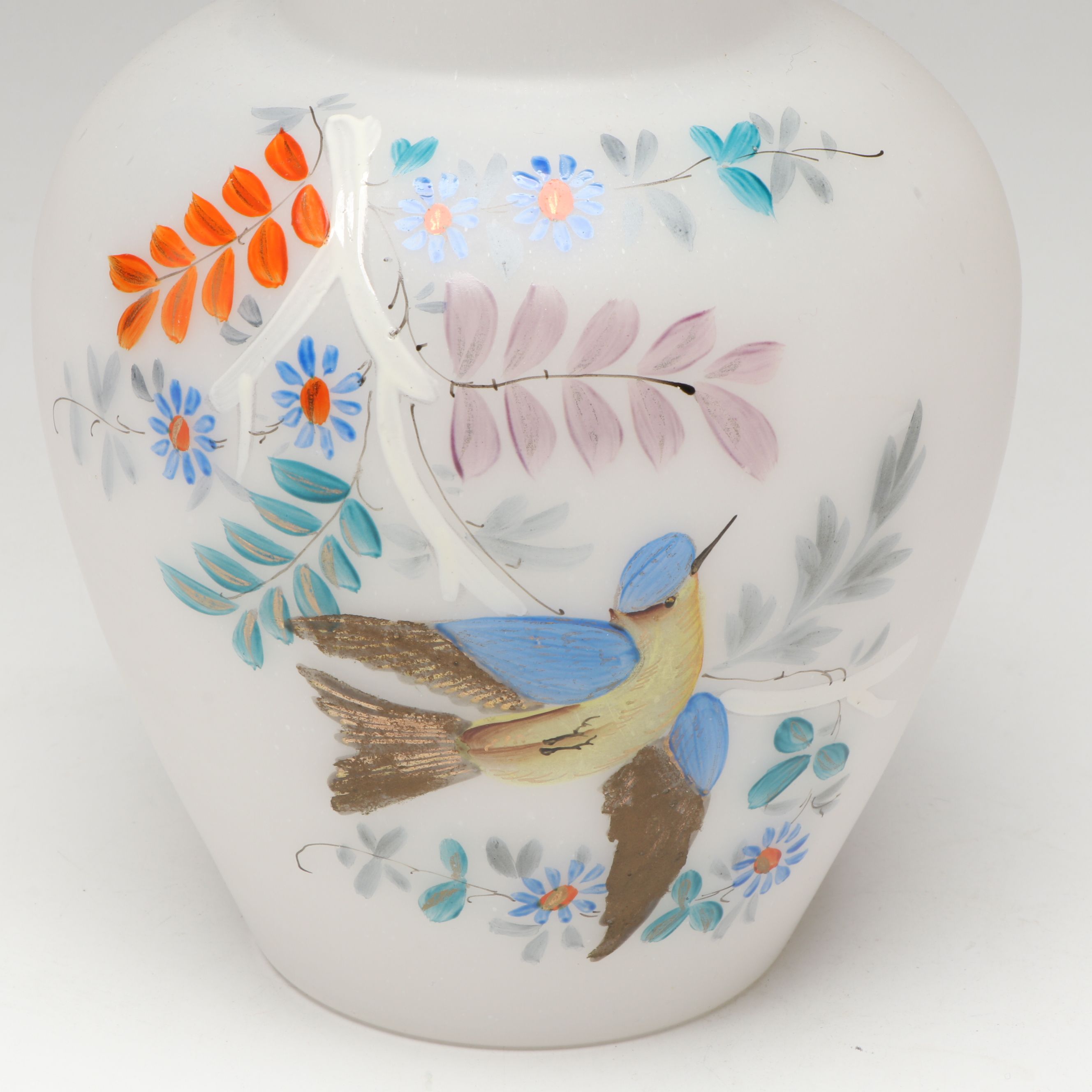Japanese Porcelain Heron Bowl, Handpainted Vases, Brass Candlestick and More