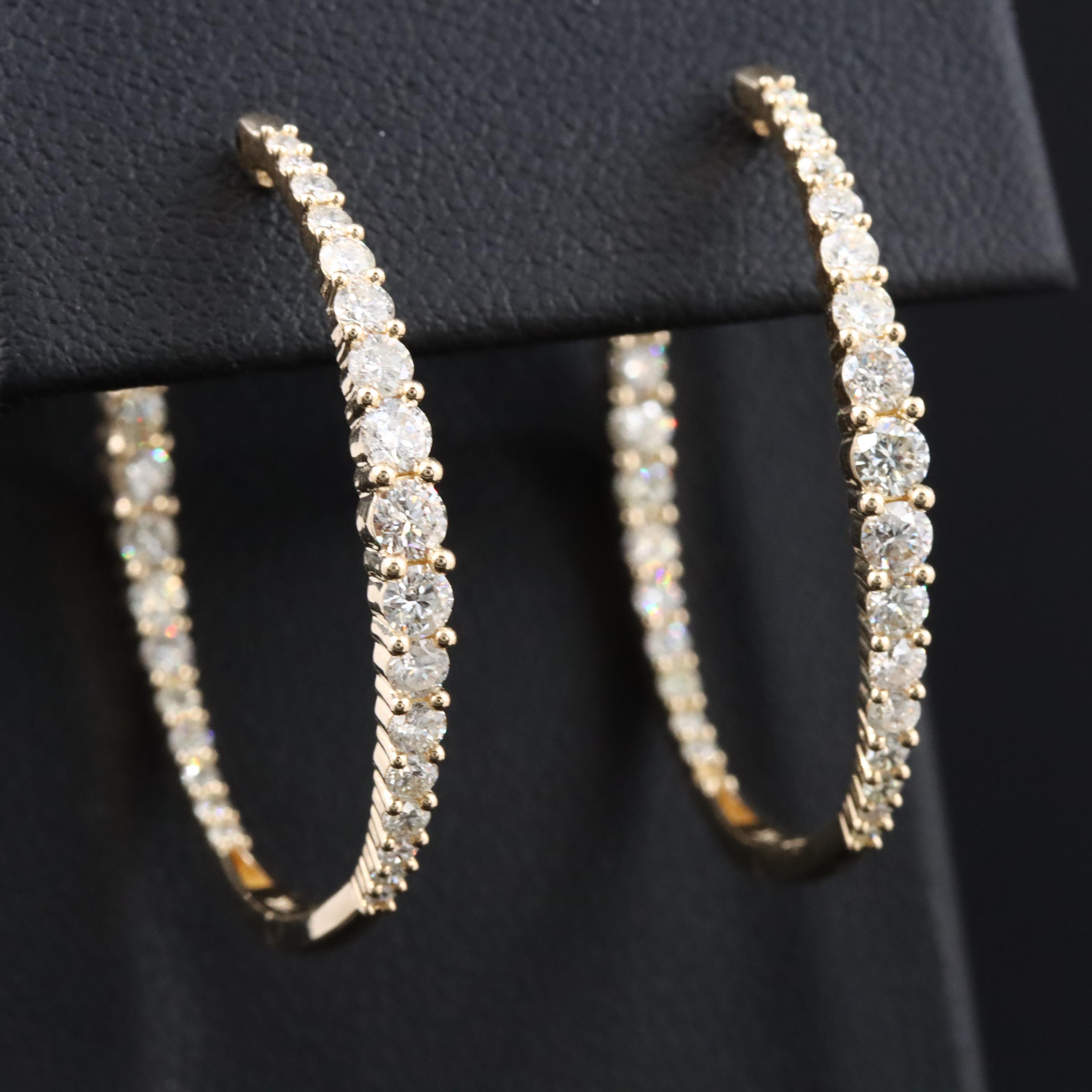 14K 2.00 CTW Diamond Inside-Out Hoop Earrings
