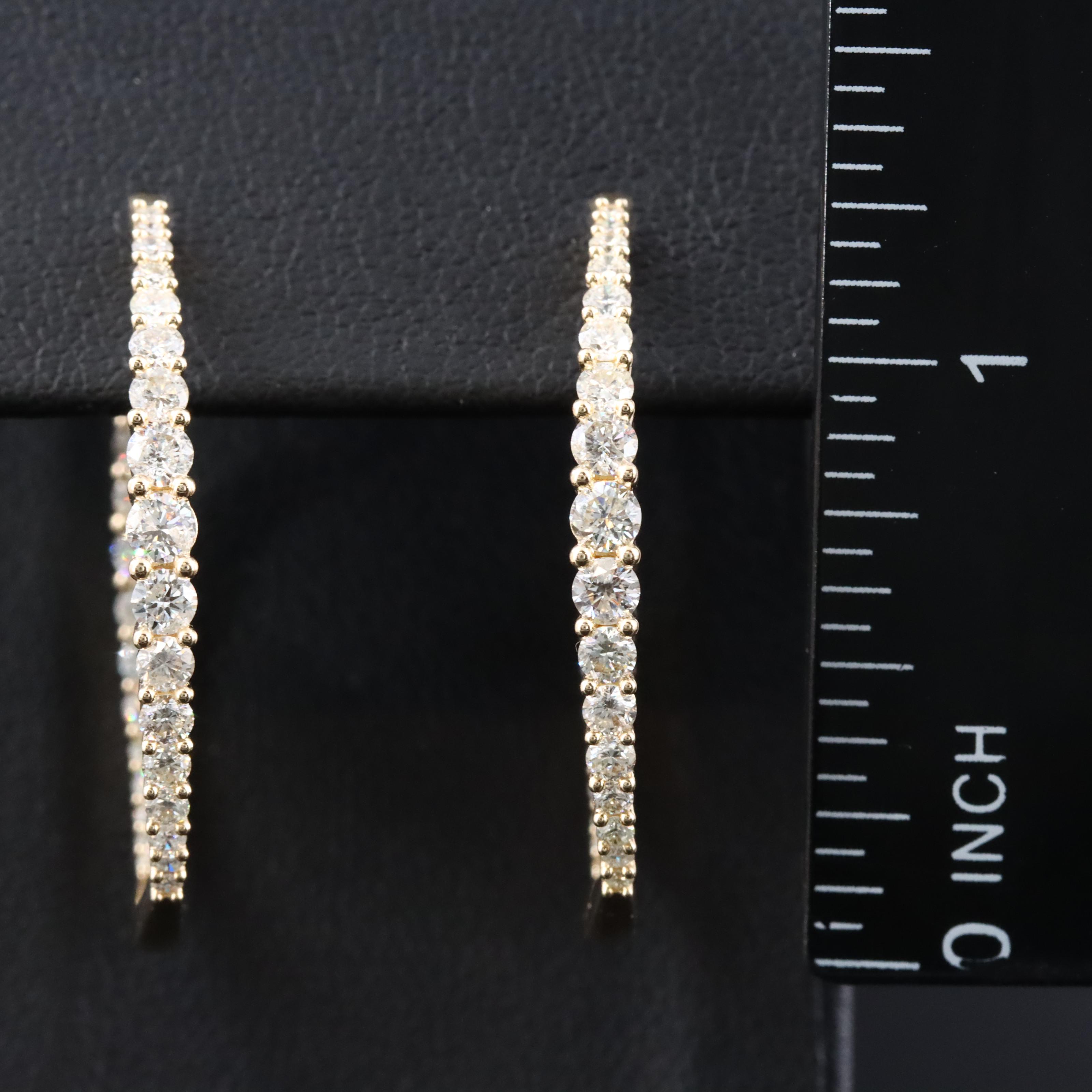 14K 2.00 CTW Diamond Inside-Out Hoop Earrings