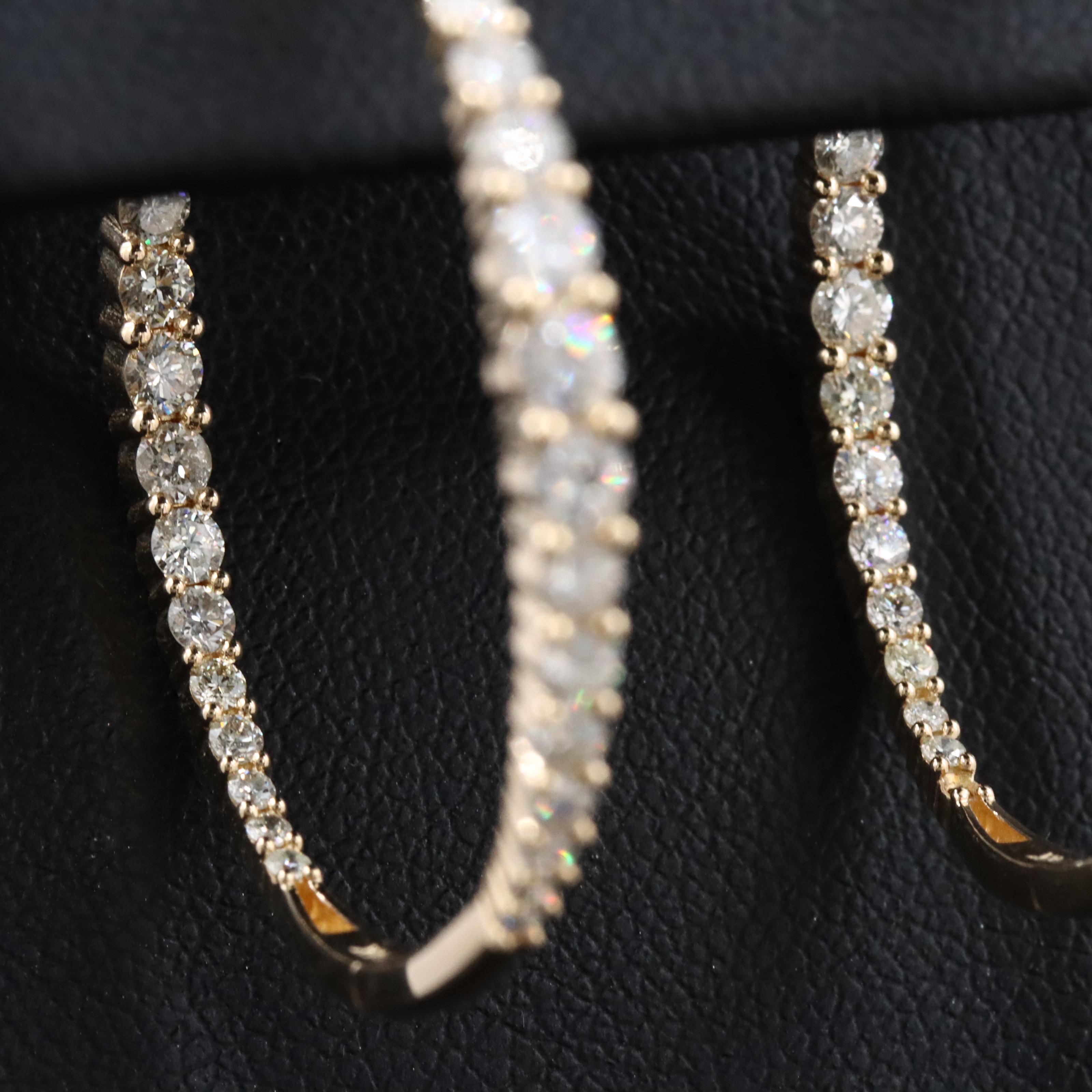 14K 2.00 CTW Diamond Inside-Out Hoop Earrings