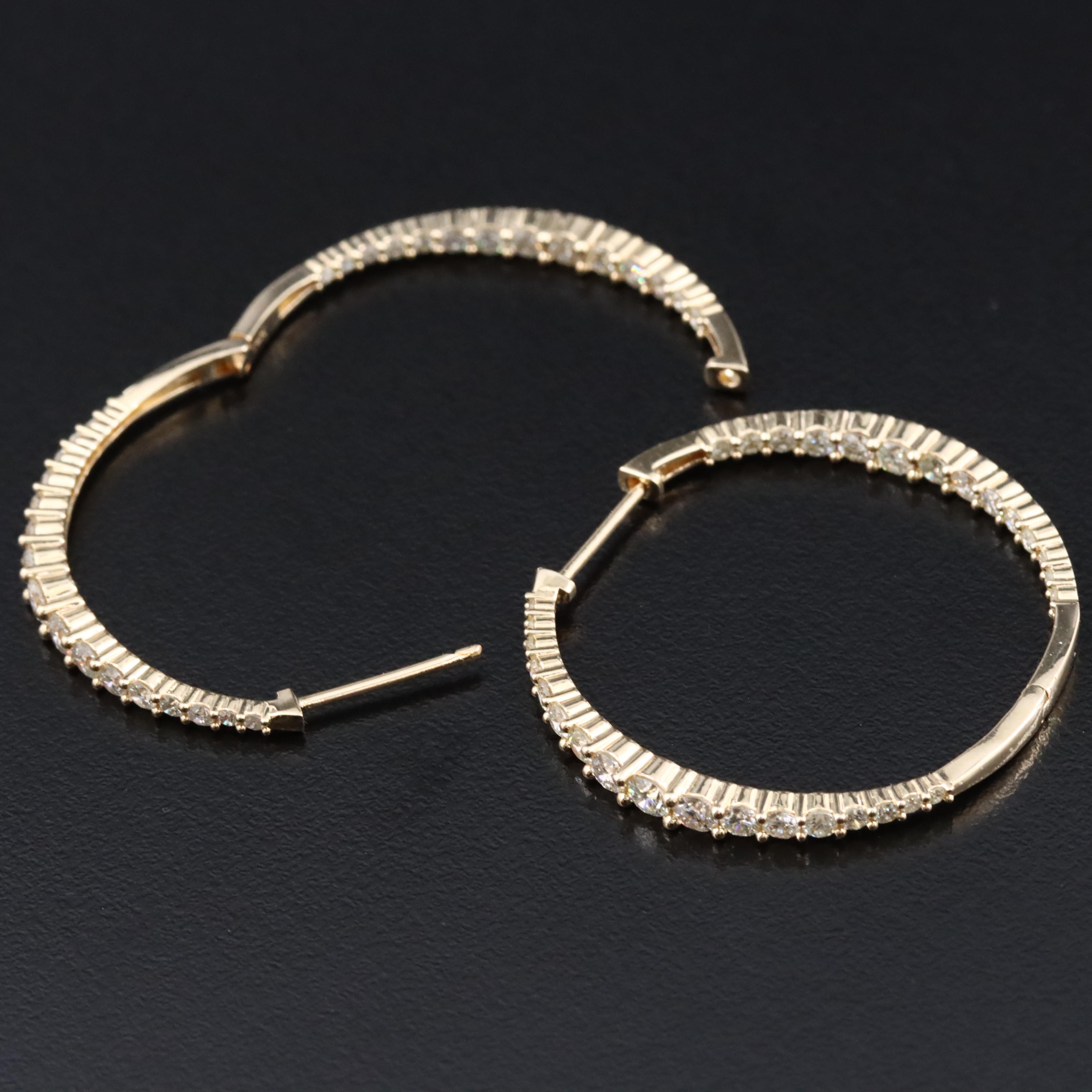 14K 2.00 CTW Diamond Inside-Out Hoop Earrings