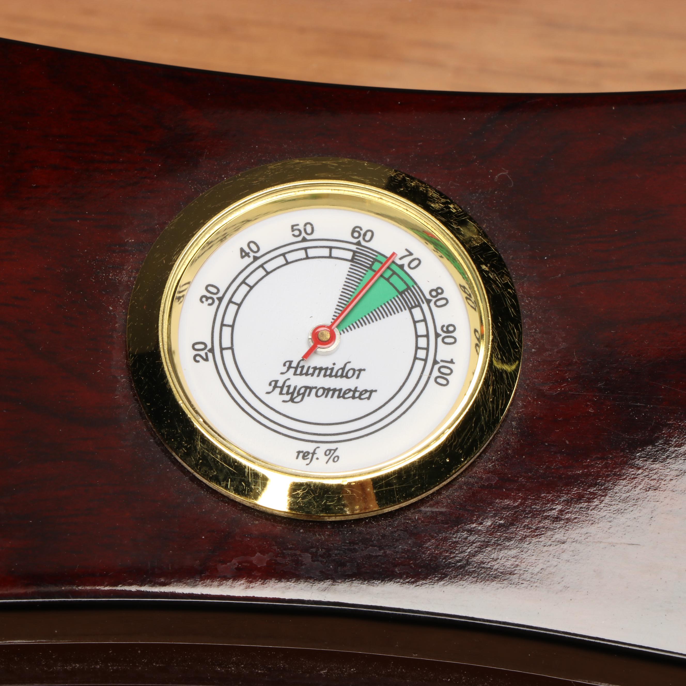 Woodronic Mahogany Finish Wood Buckler Cigar Humidor