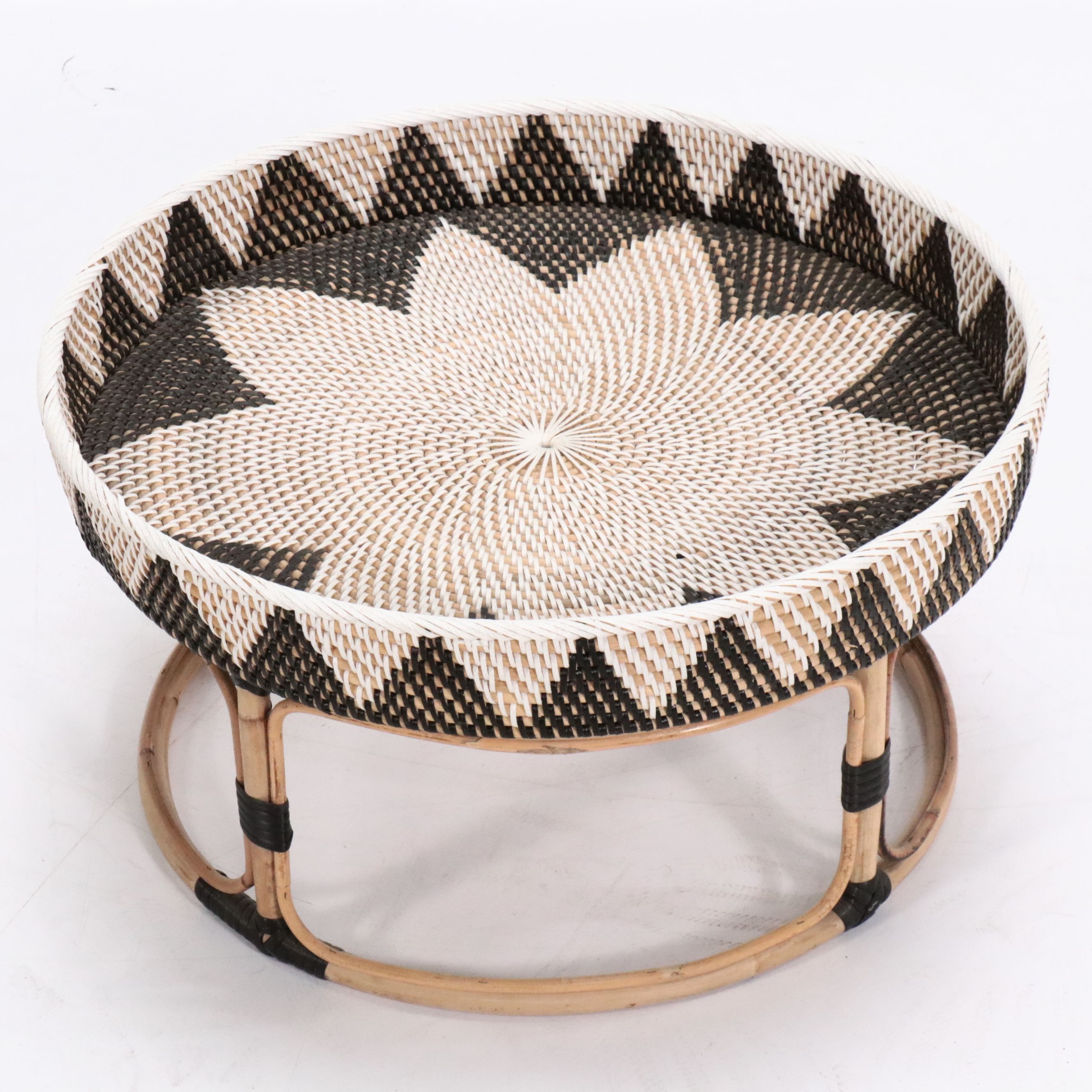 Contemporary Rattan Coffee Table and Accent Table
