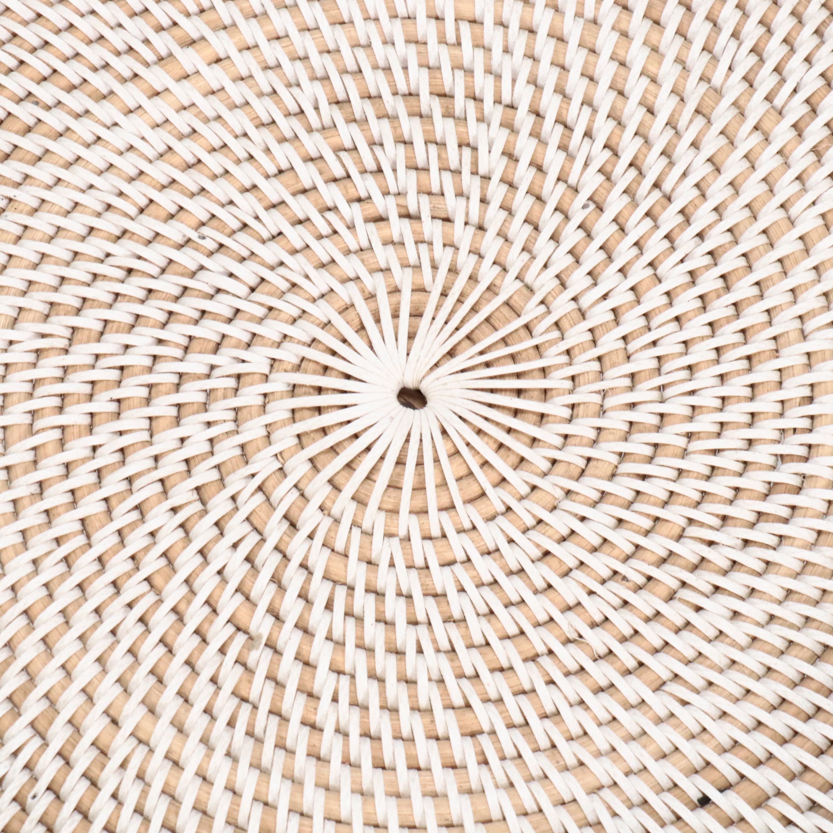 Contemporary Rattan Coffee Table and Accent Table