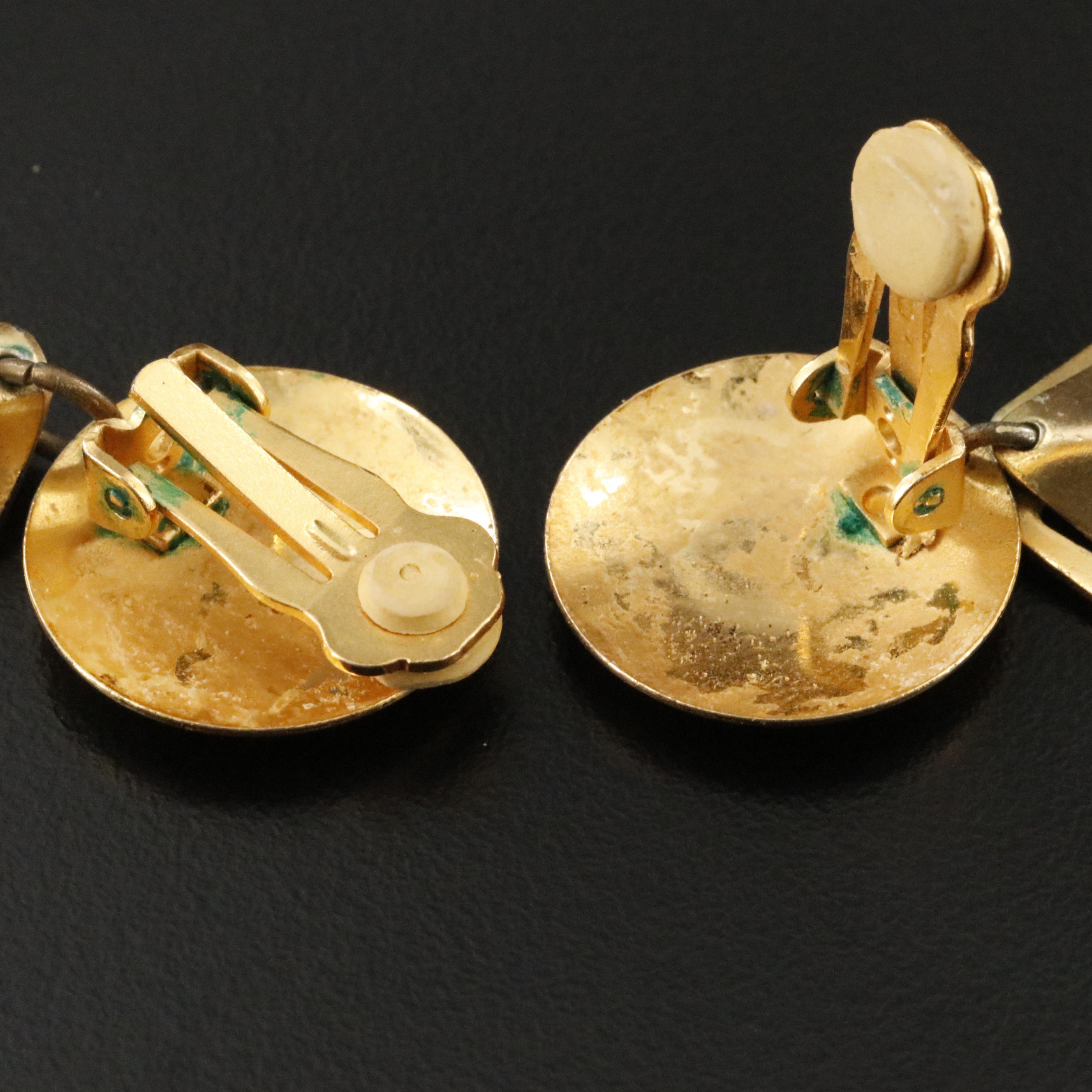 1980s Drop Earrings with Matte Finish Attributed to John Michael Richardson