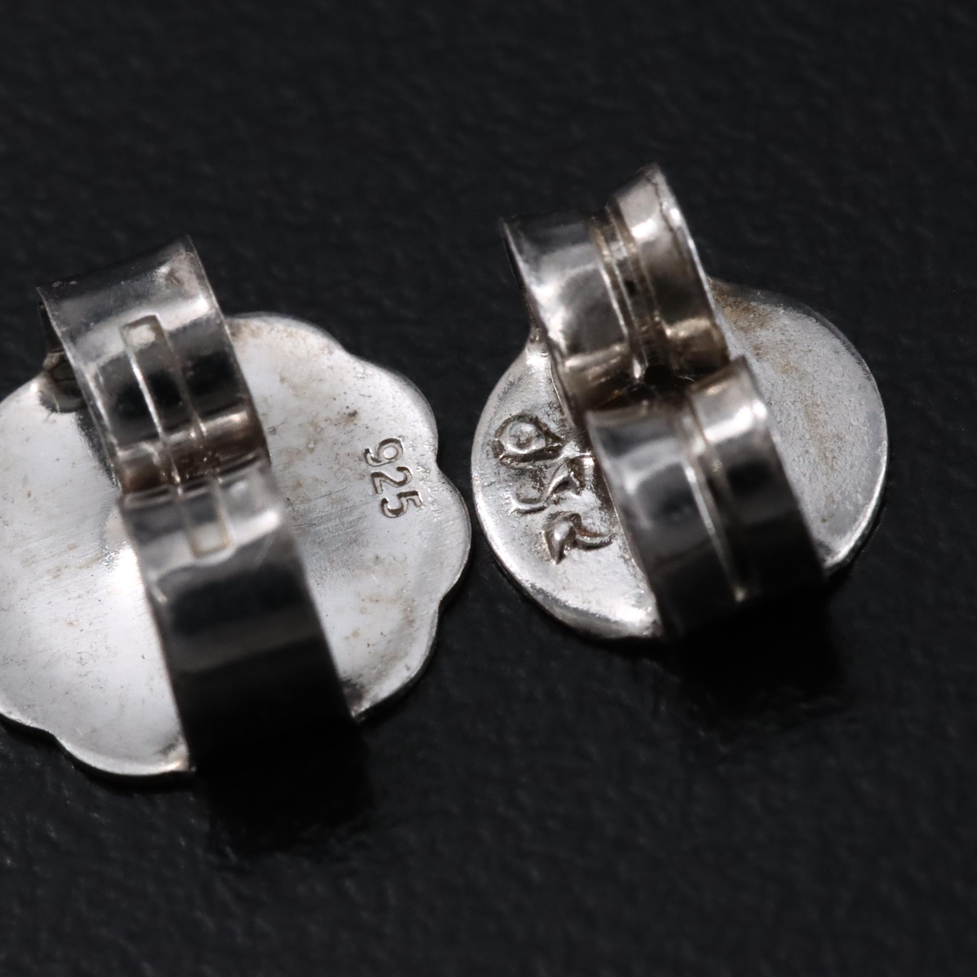 Sterling Emerald and Ruby Earrings