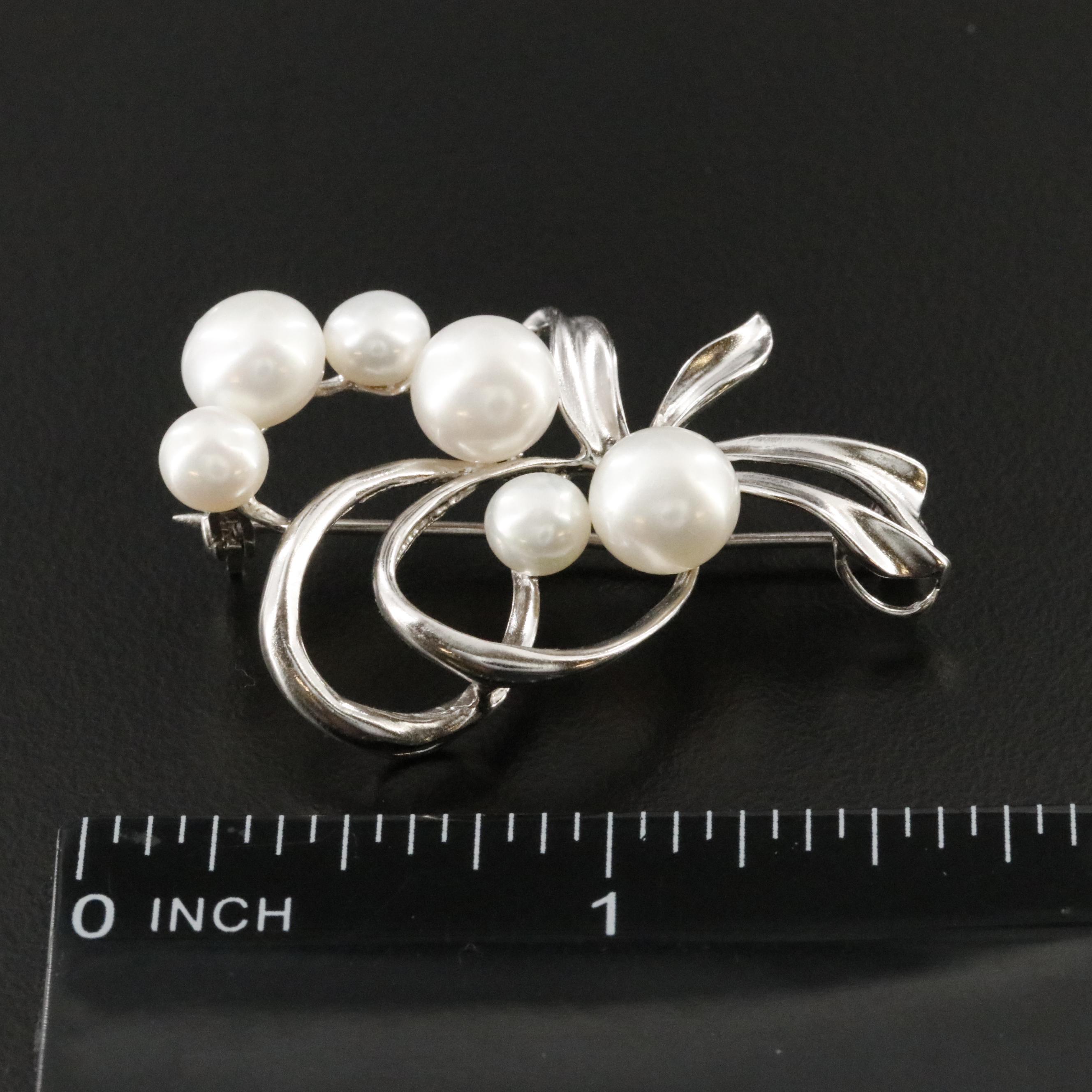 Sterling, Pearls and Trifari Feather Brooch Featured in Jewelry Collection