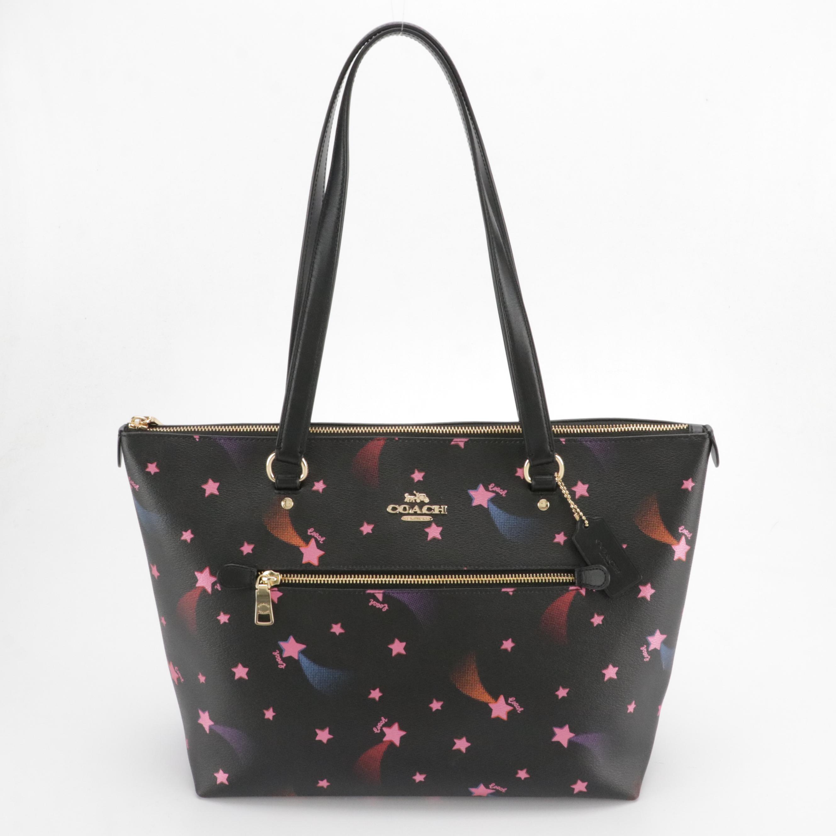 Coach Gallery Disco Star Print & Bleecker Bucket Shoulder Bags in Leather